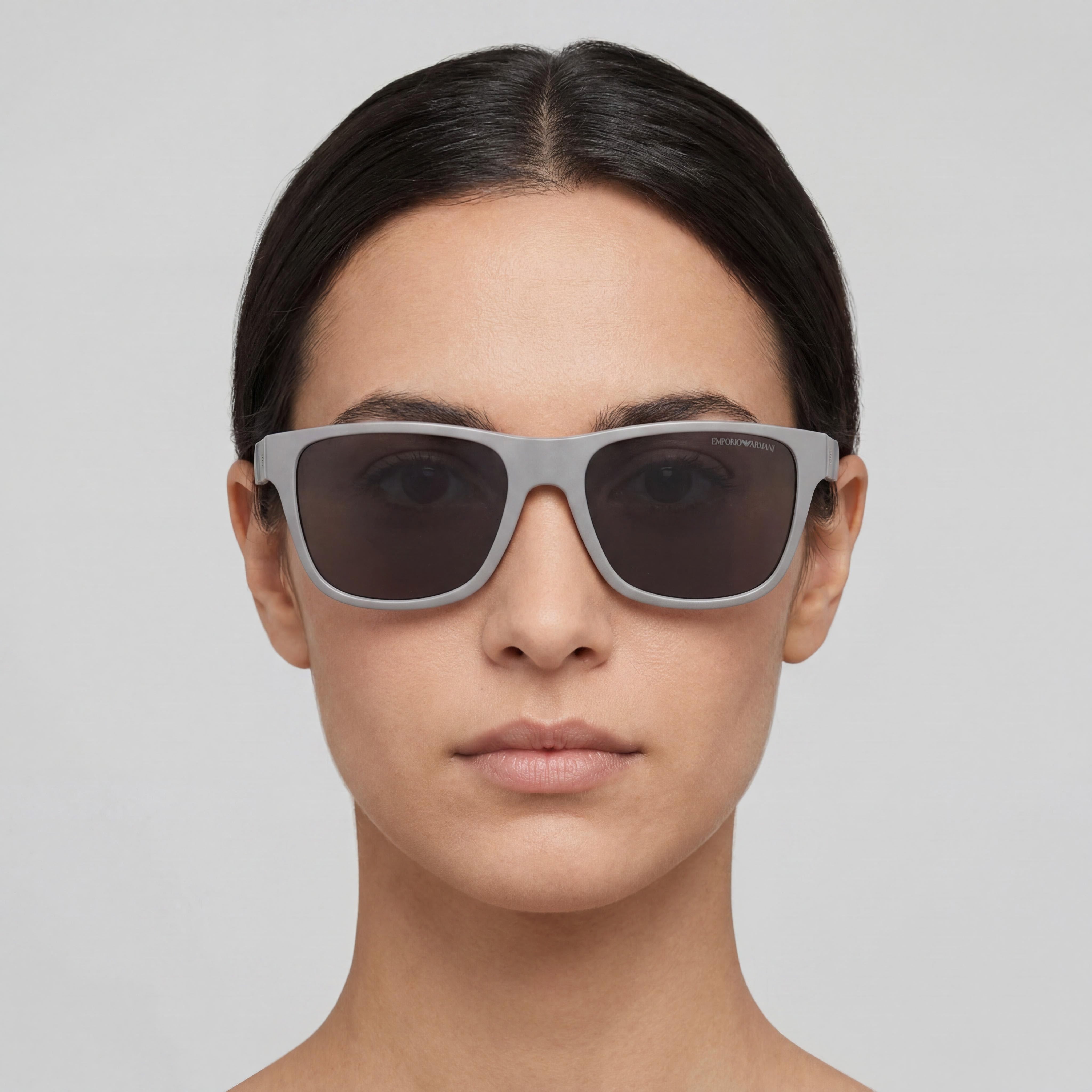 Emporio Armani EA4243 Women's Polarized Square Bio-based Nylon Fibre Sunglasses Matte Grey 56mm, Photo 5