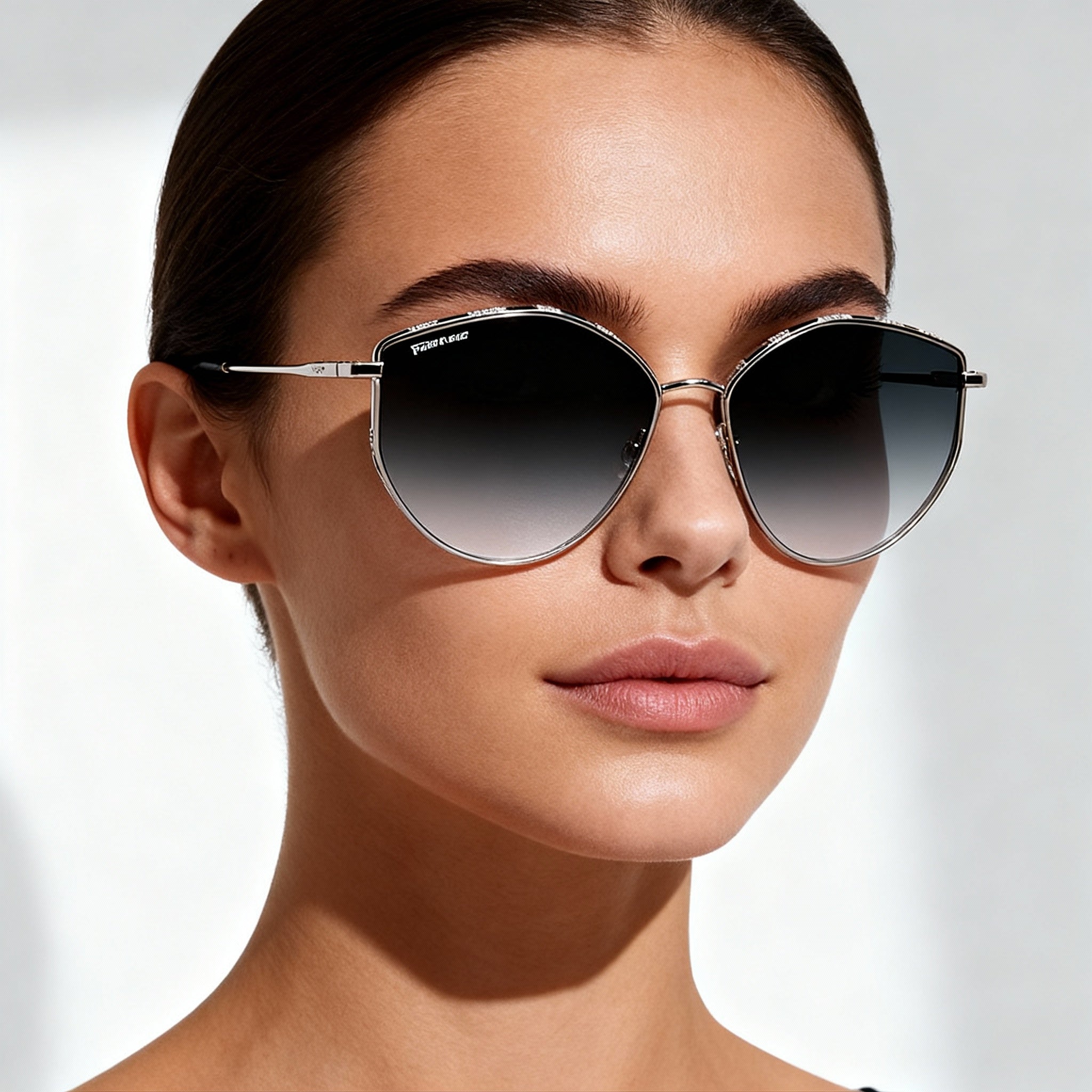 Salvatore Ferragamo Sf264s Women's Metal Sunglasses 60mm, Rose Gold Grey Frame, Grey Gradient Lens, Photo 4