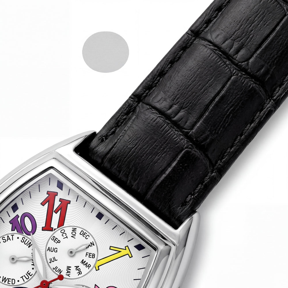 Christian Van Sant CV2131 Grandeur Men's Automatic White Stainless Steel Leather Strap Watch 45mm Water Resistant