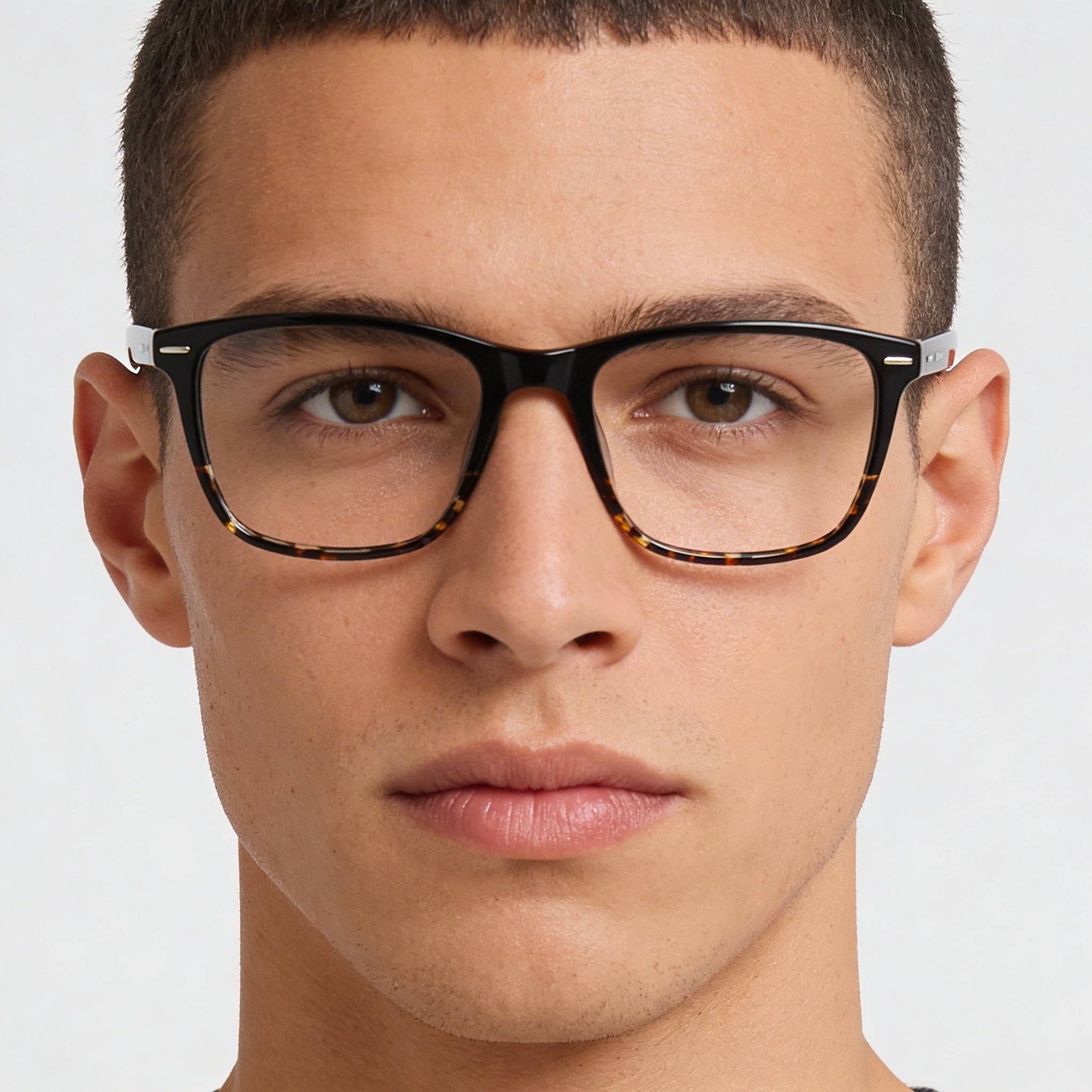 Montura de Gafas Calvin Klein Ck21502 para Hombre de Acetato Negro Carey Ancho de Lente 55 mm, Puente 19 mm, Patilla 145 mm, Photo 3
