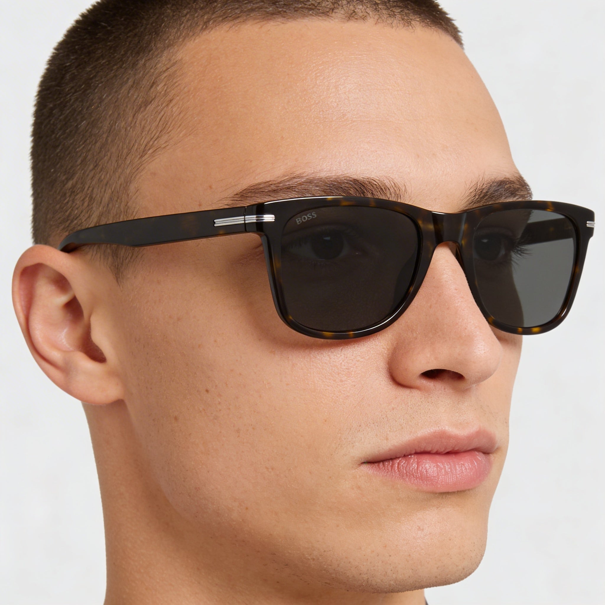 HUGO BOSS BLACK Modern Men's Acetate Frame Havana Non-Polarized 100% UV Protection Sunglasses 52mm, Photo 5