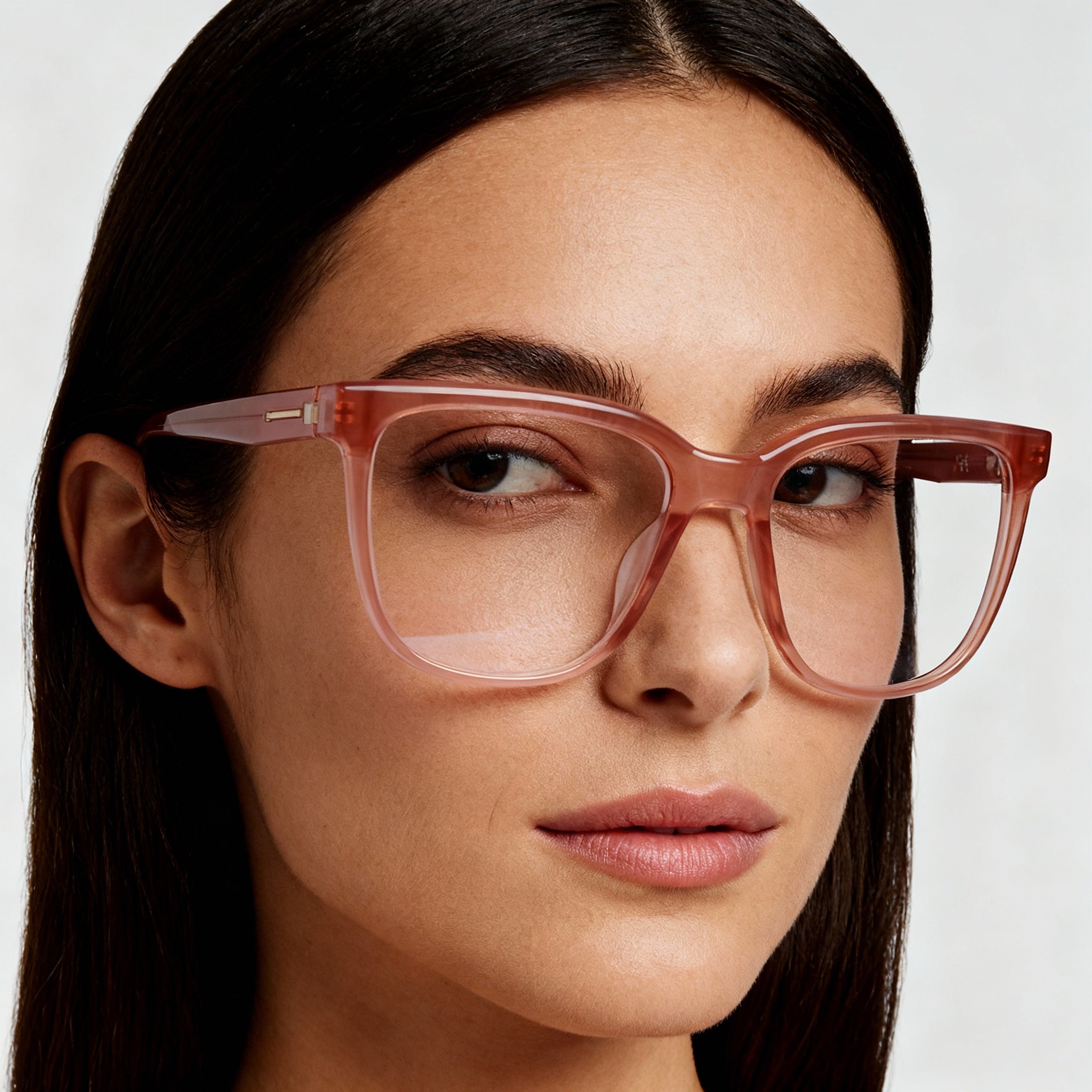 Nike Modern 7166 Women's Acetate Non Polarized Eyeglasses in Milky Warm Sand Laminate, 53mm Lens Width, Photo 4