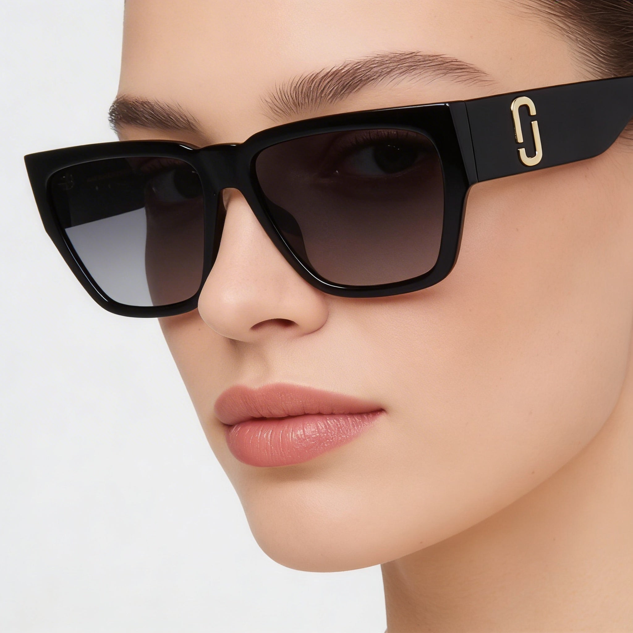 Gafas de sol Marc Jacobs Modern para mujer, montura de acetato gris y negro, no polarizadas, con protección UV 400, 57 mm, Photo 4