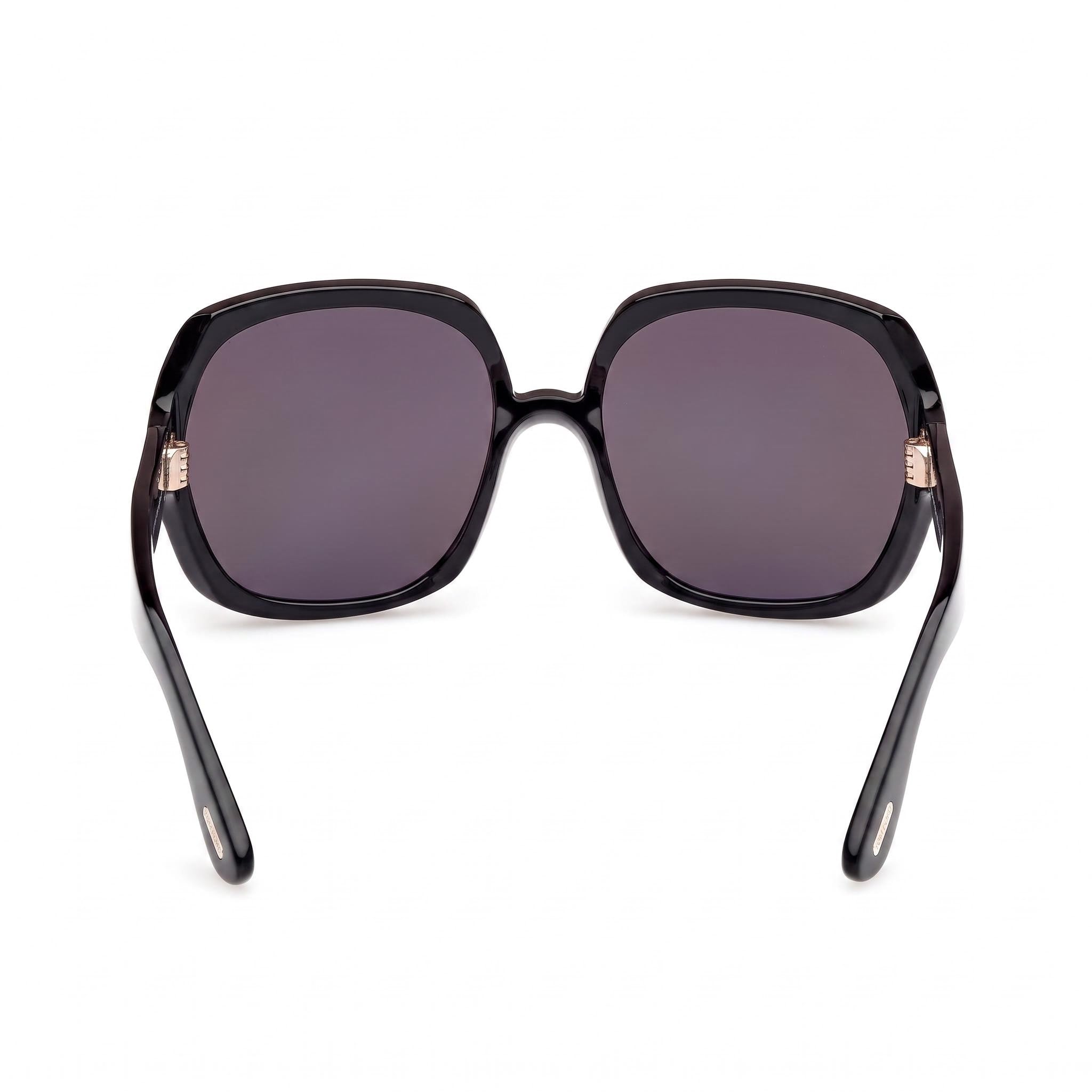 Gafas de sol unisex Tom Ford Classic polarizadas con montura de plástico negro brillante y lentes ahumadas de 60 mm, Photo 3
