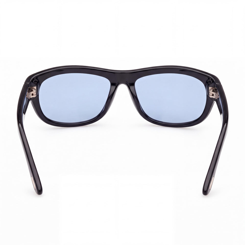 Gafas de sol unisex Marcolin Ft1363, montura clásica inyectada en negro brillante, lentes negras no polarizadas, 62 mm