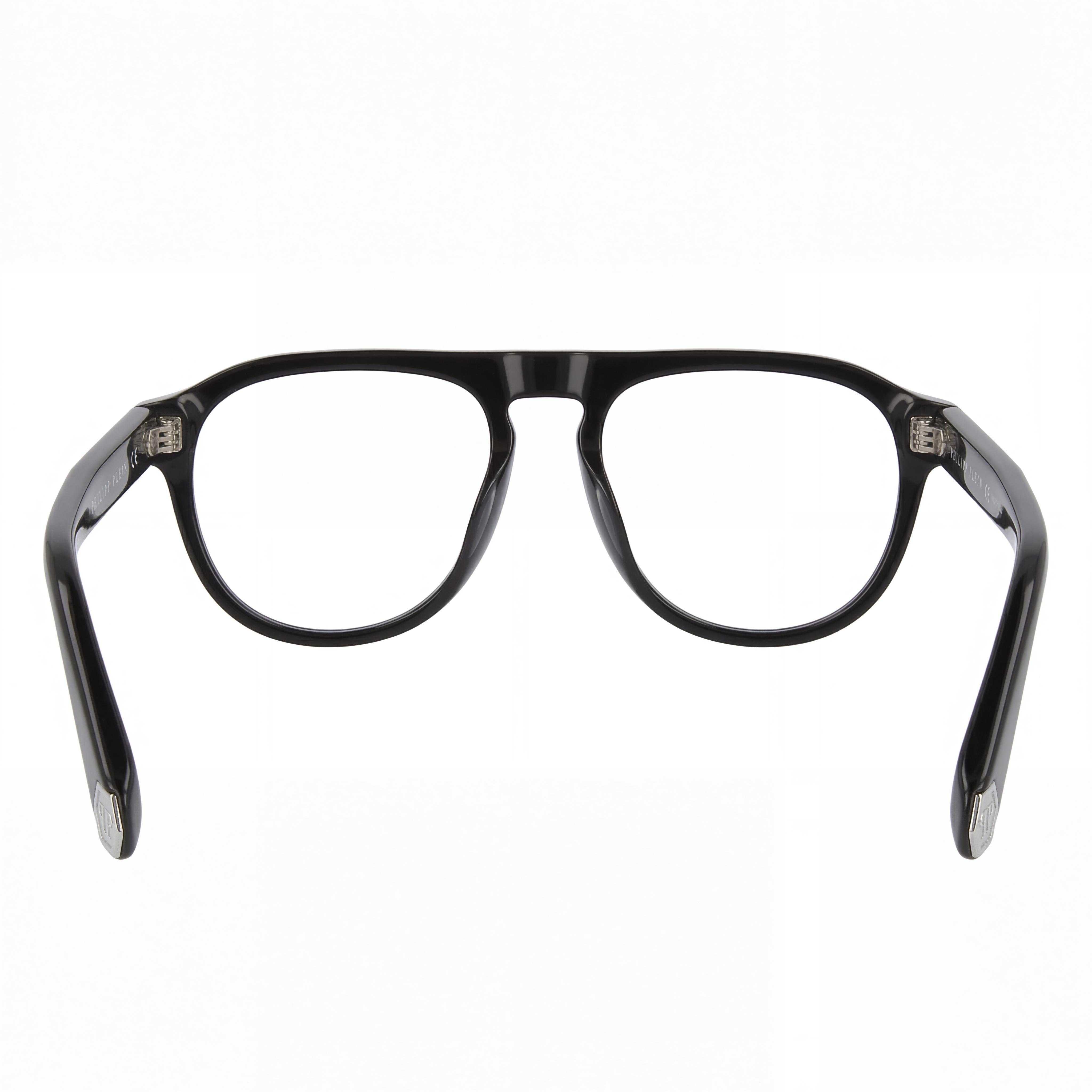 Philipp Plein Vpp016m Unisex Plastic Frame Eyewear in Shiny Black with Multicoloured Lenses, Lens Width 55mm, Photo 3