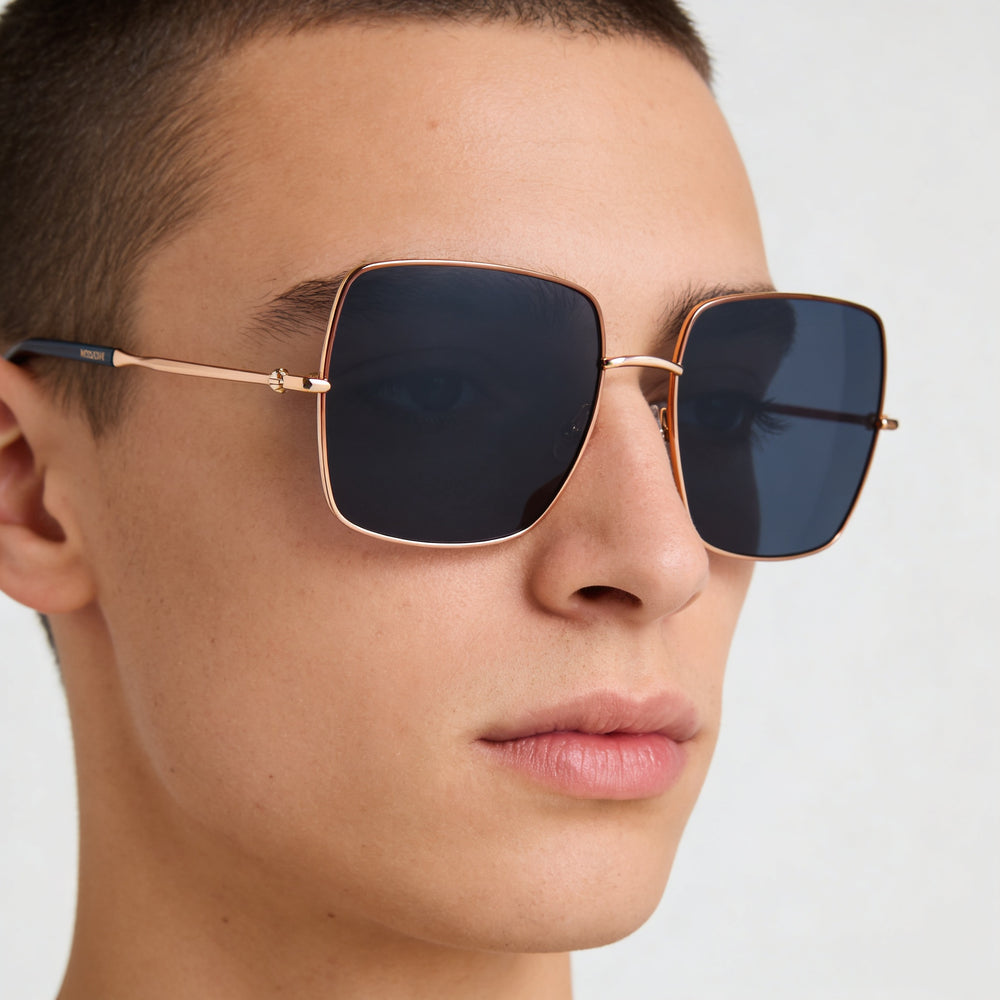 Gafas unisex Missoni Classic de acero inoxidable con montura completa y protección UV, color dorado ladrillo 58-17-140
