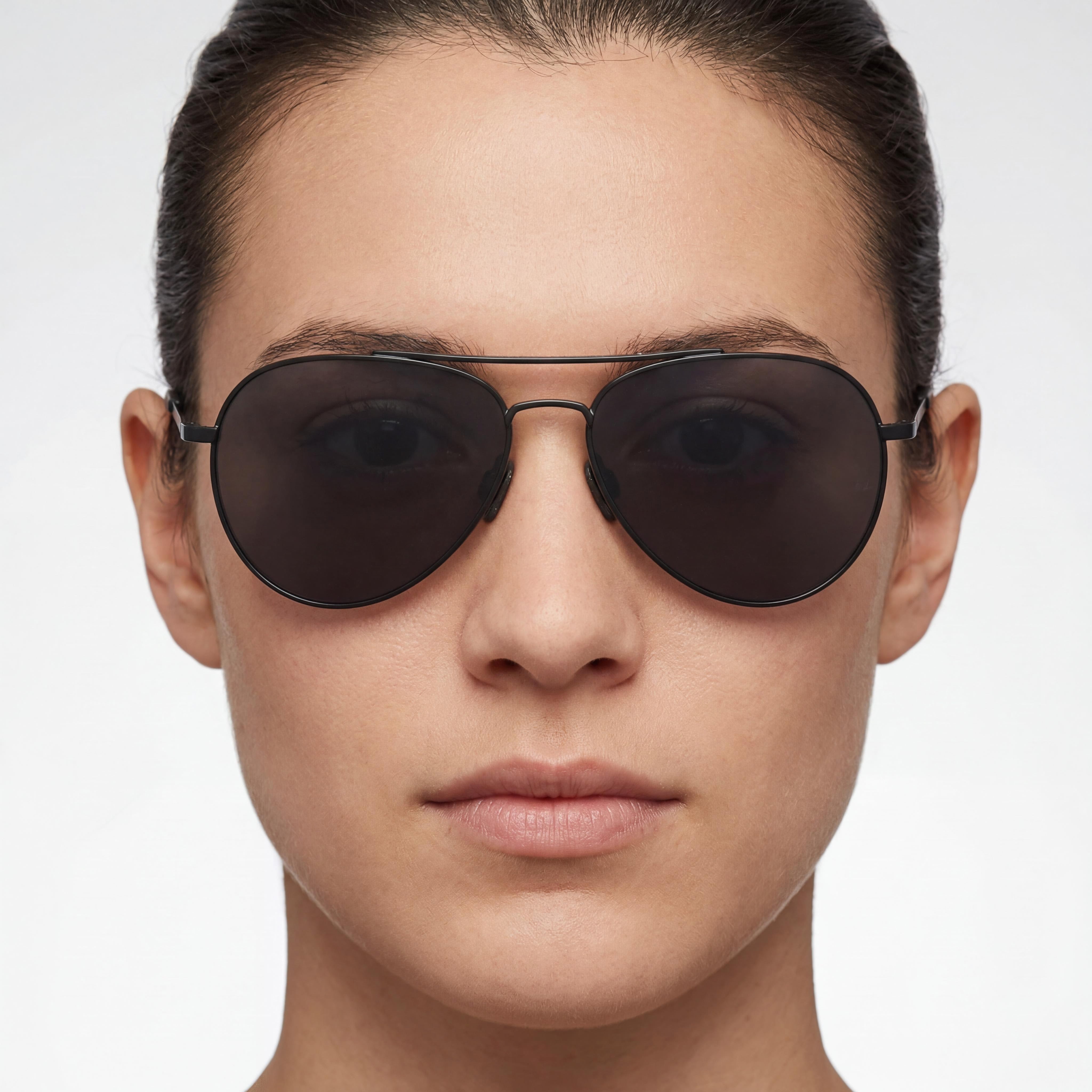 Under Armour Matte Black Pilot Sunglasses, Metal Frame, Grey UV Protected Lenses, Unisex, 57-15-140, Photo 5