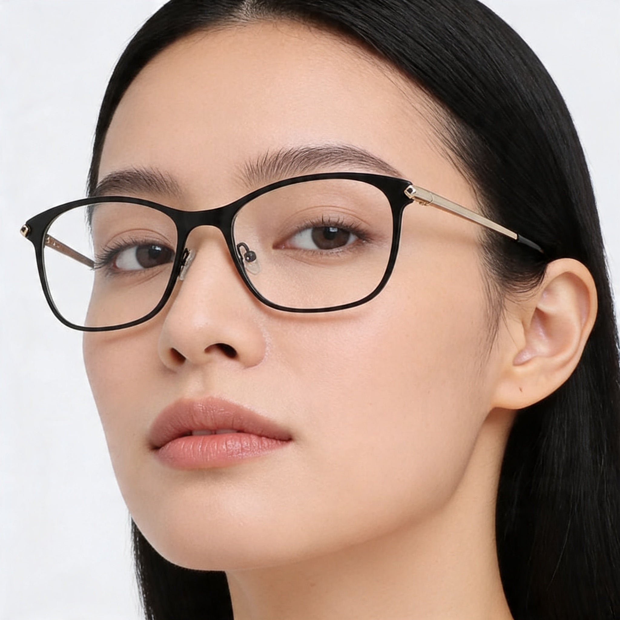 Lacoste CASUAL Women's Square Full-Rim Metal Black Crystal Demo Lenses Eyeglasses 56mm, Photo 5