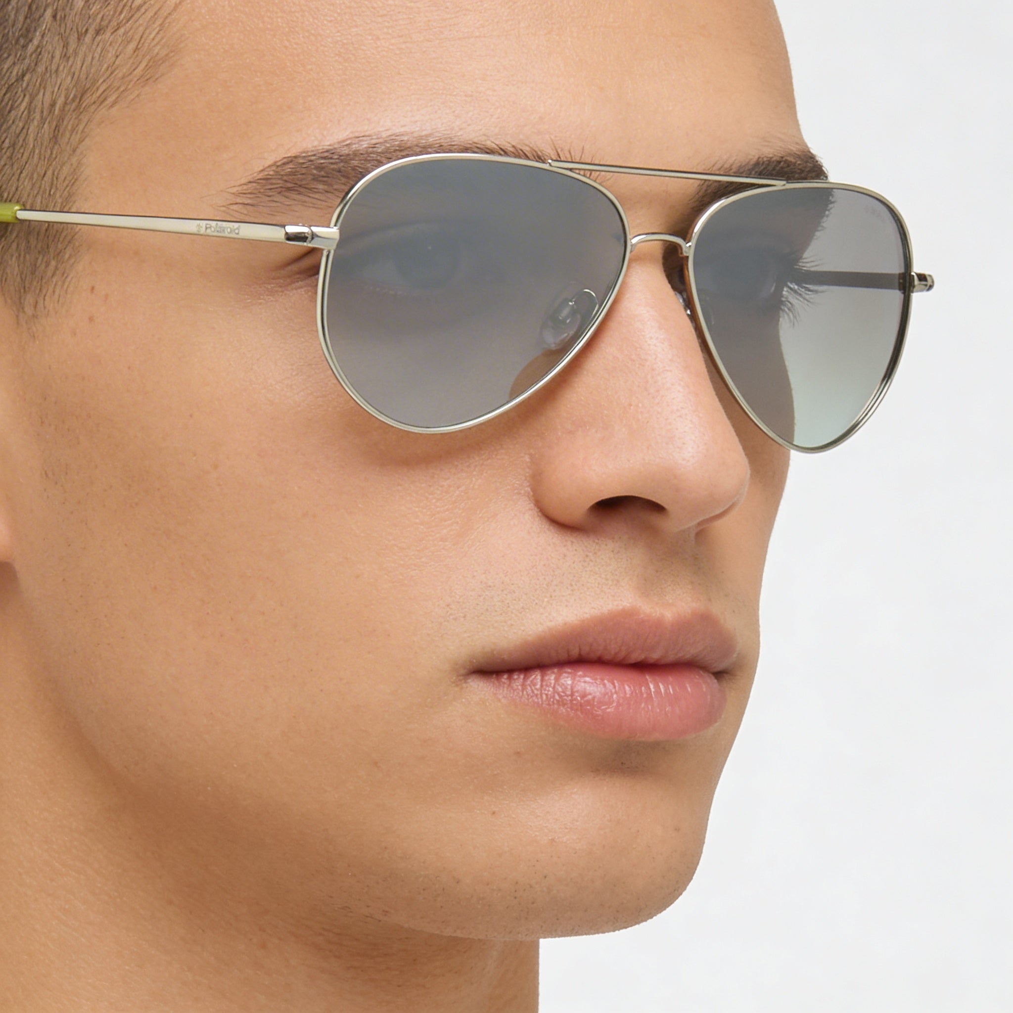 Polaroid Pld 8015/N Unisex Gold Metal Frame Gray Silver Mirror Polarized Sunglasses 52mm, Photo 4