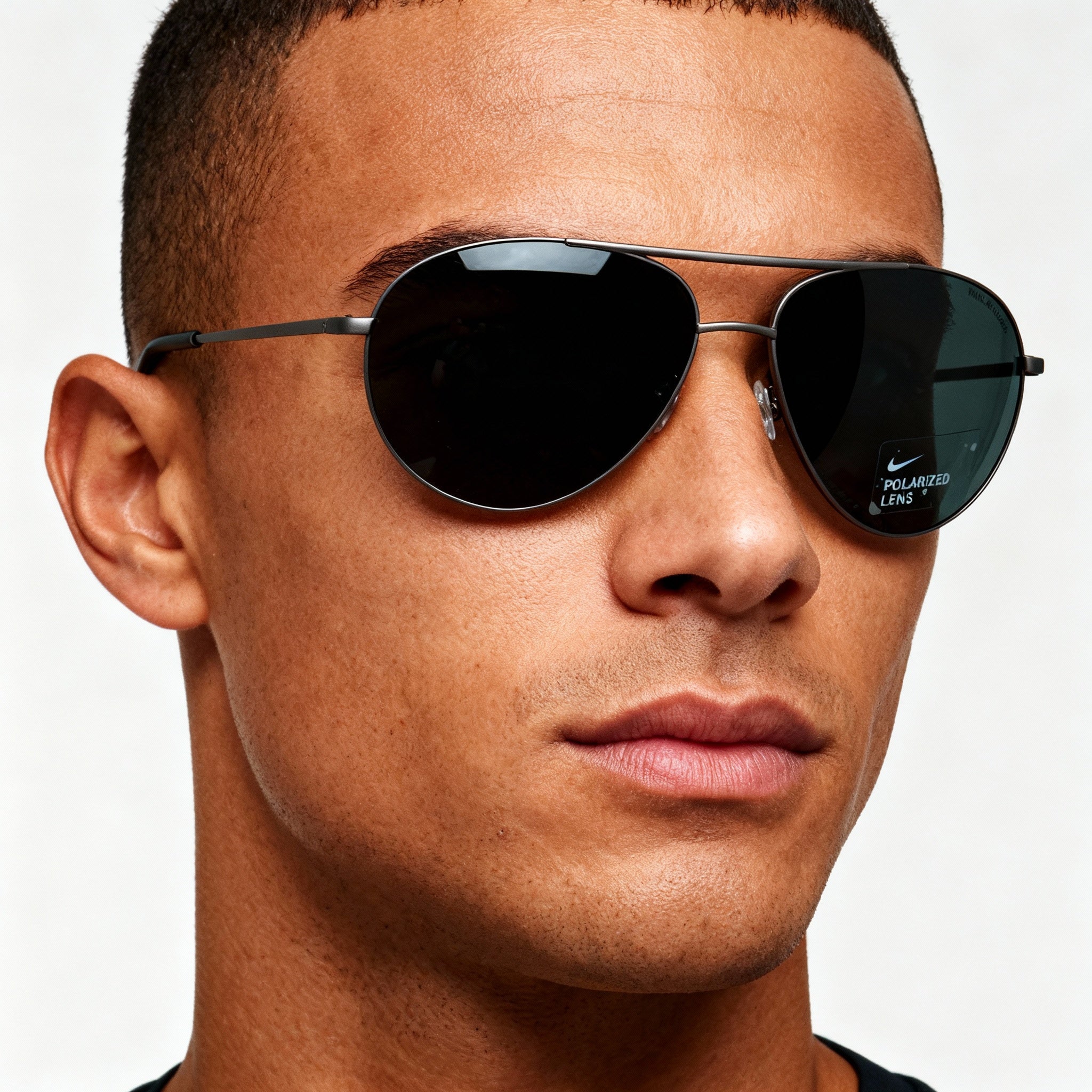 Nike Classic Men's Satin Gunmetal Plastic Frame Polarized UV Protected Grey Glass Lenses 61mm Sunglasses, Photo 4