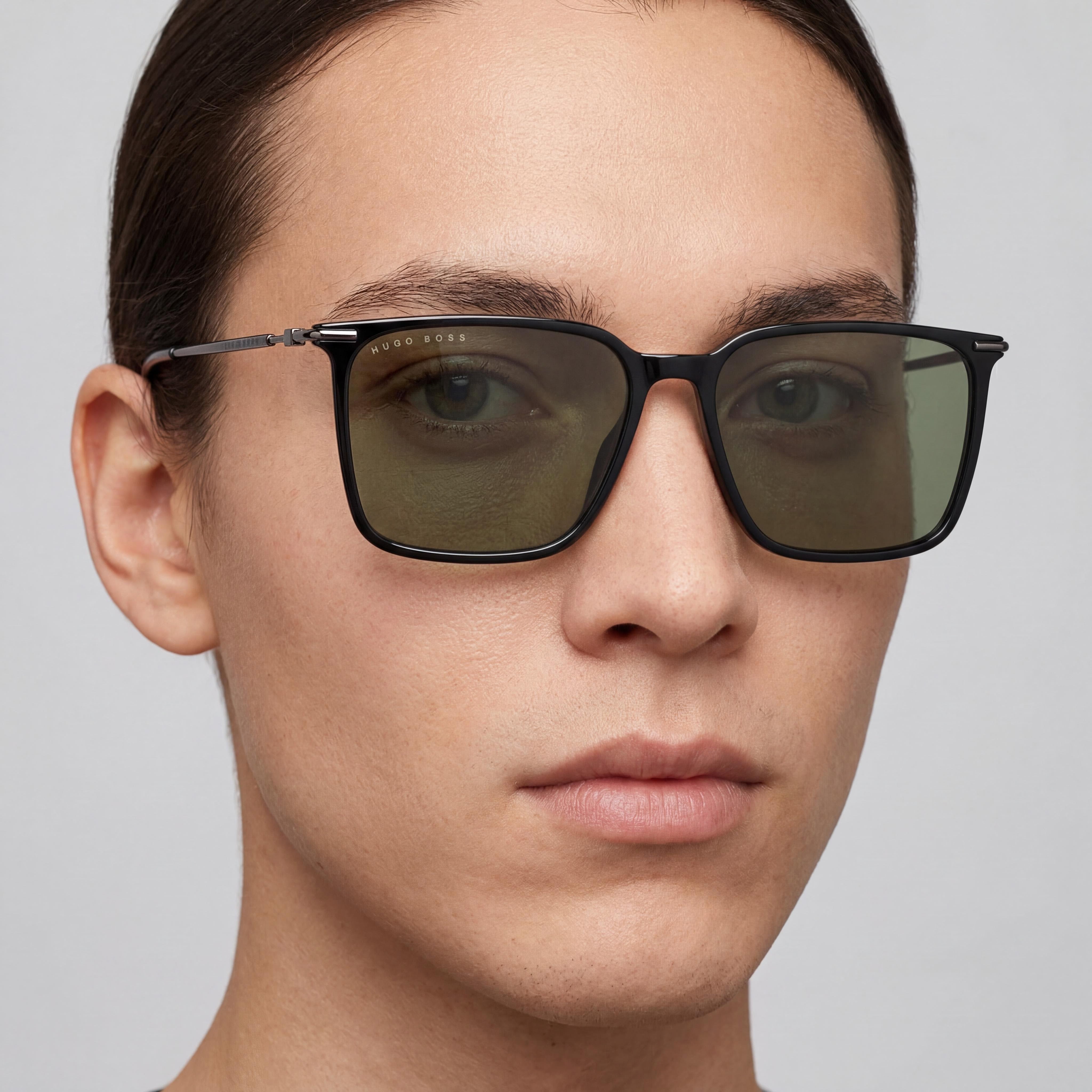 Hugo Boss BOSS 1371/S Classic Unisex Black Light Acetate UV Protection Sunglasses 57mm, Photo 3