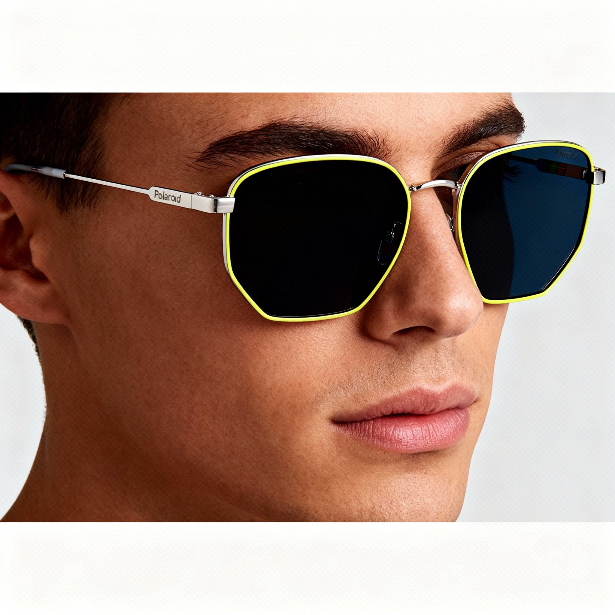 Polaroid Pld 6214/S/X Casual Unisex Palladium Yellow Steel Grey Polarized Sunglasses 56-17-145, Photo 3