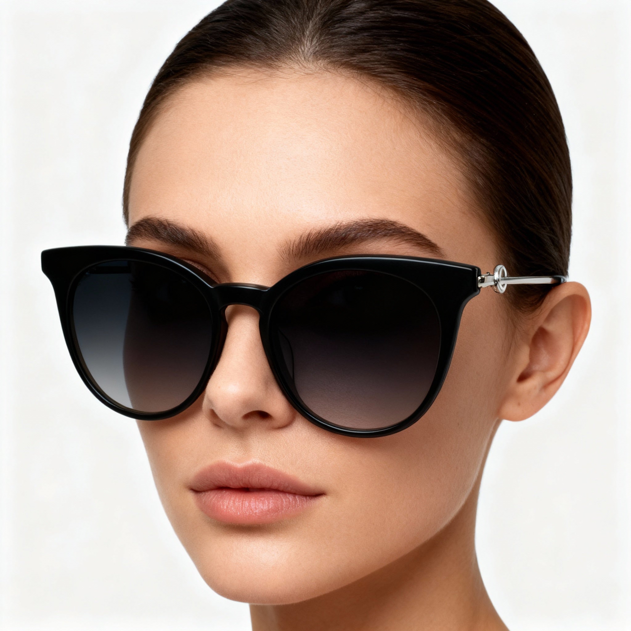 Longchamp LO693S Women's Casual Acetate Black White Frame Black Lens Non-Polarized Sunglasses 52mm, Photo 6