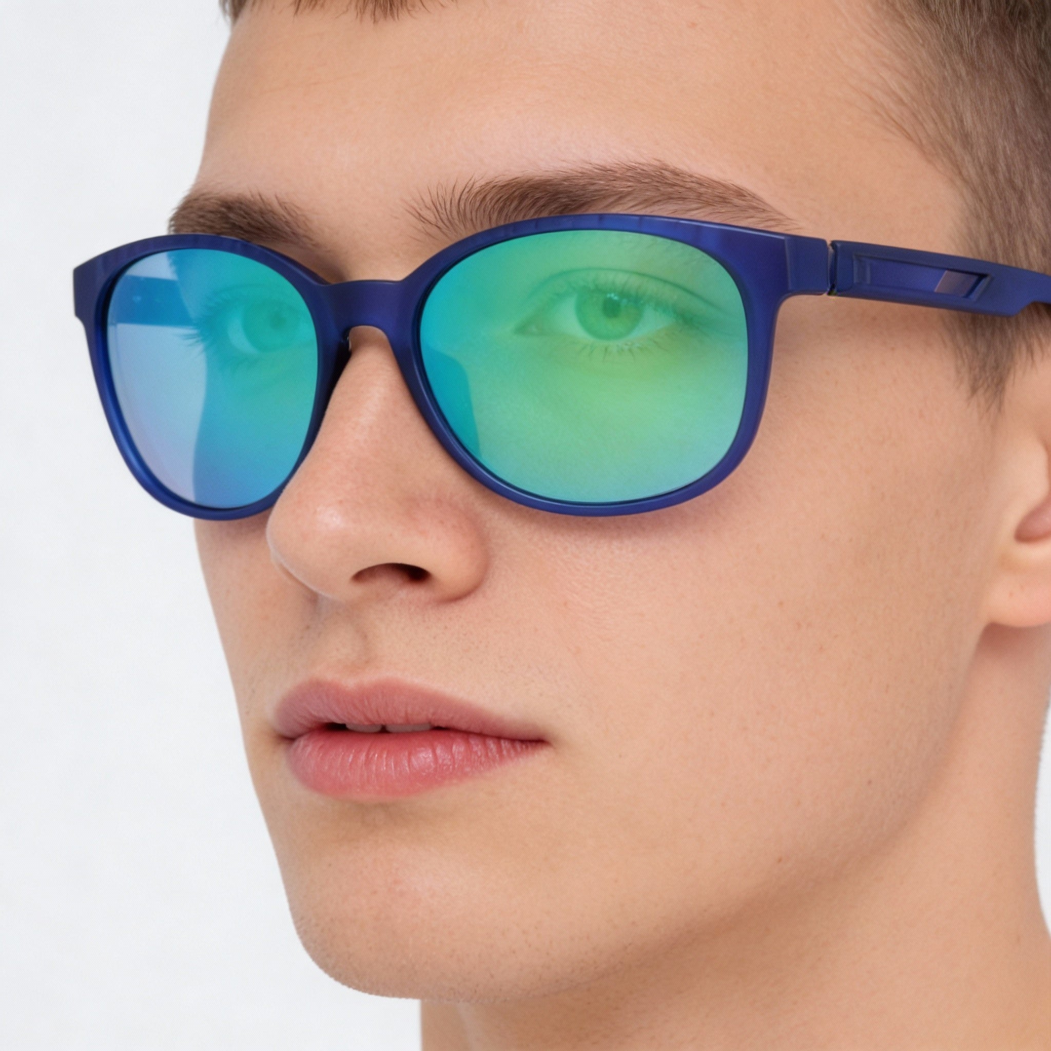 adidas Modern Unisex Plastic Sunglasses with Matte Blue Frame & Smoke Lenses, UV Protection 58mm, Photo 5