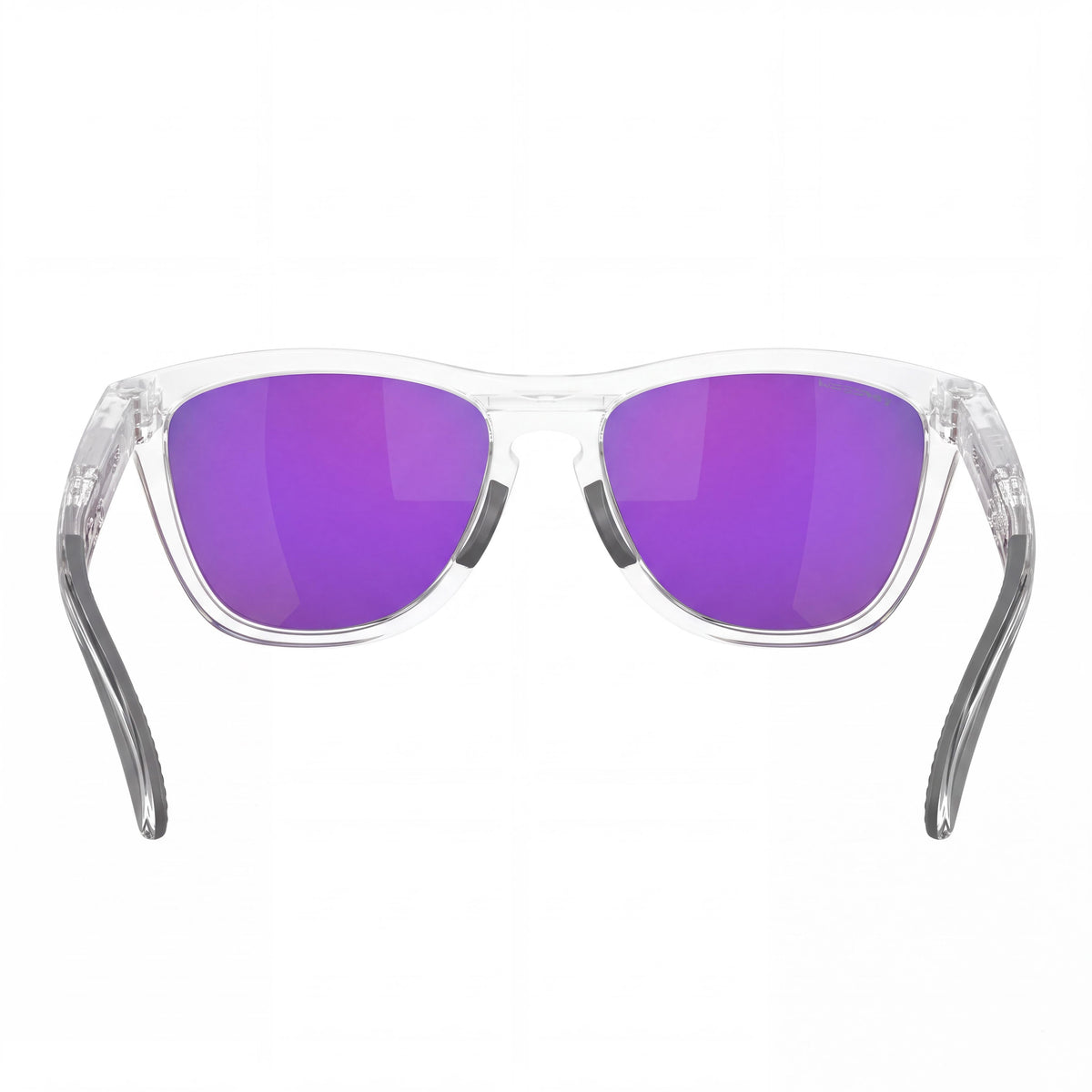 Gafas de sol unisex cuadradas Oakley 0OO9284, montura transparente mate, lentes Prizm violeta no polarizadas, 100 % protección UV, 55 mm, Photo 4
