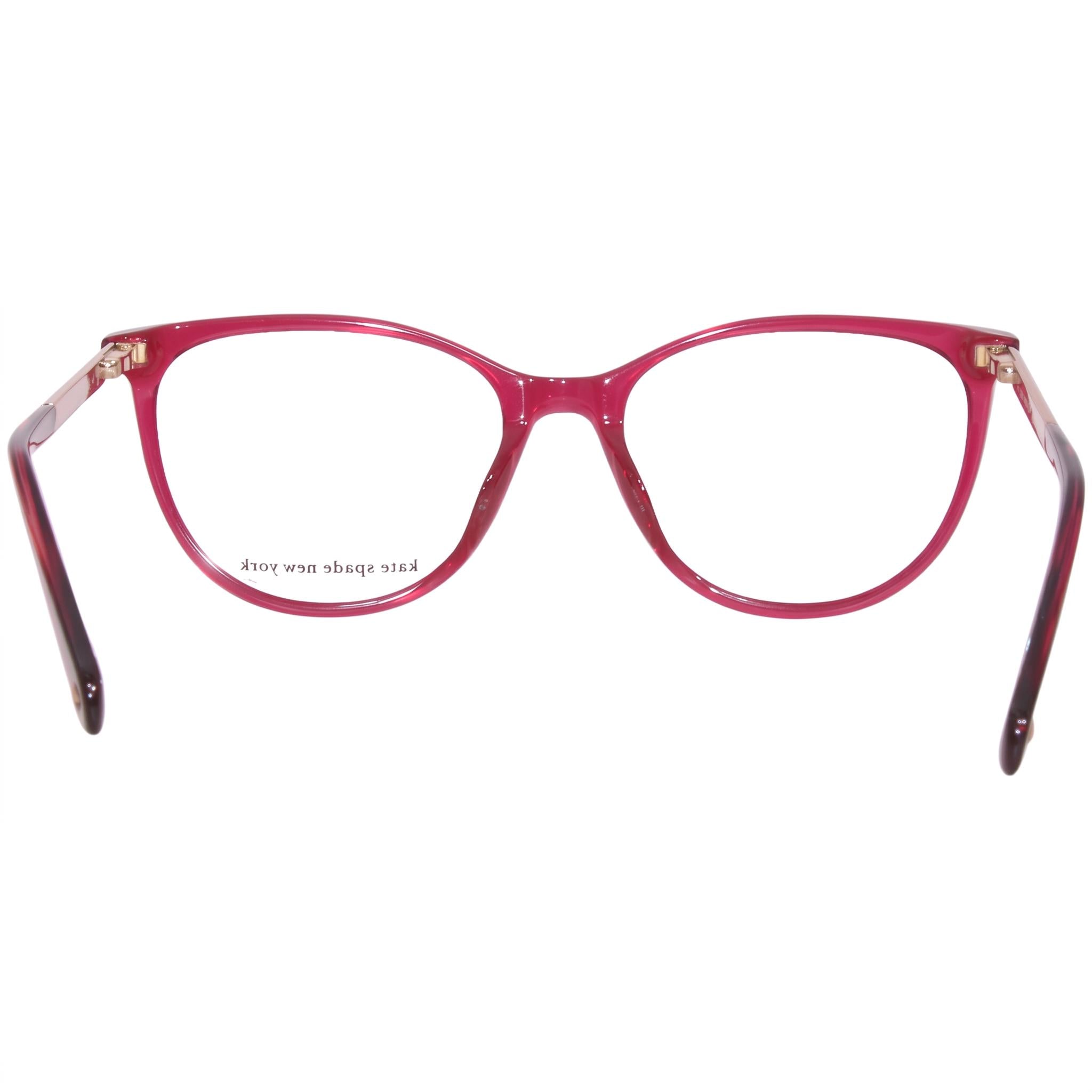 Kate Spade New York Kimberlee Women's Full Rim Plastic Square Cherry Gold Eyeglasses with Pyramid Temple Detail 52mm, Photo 2