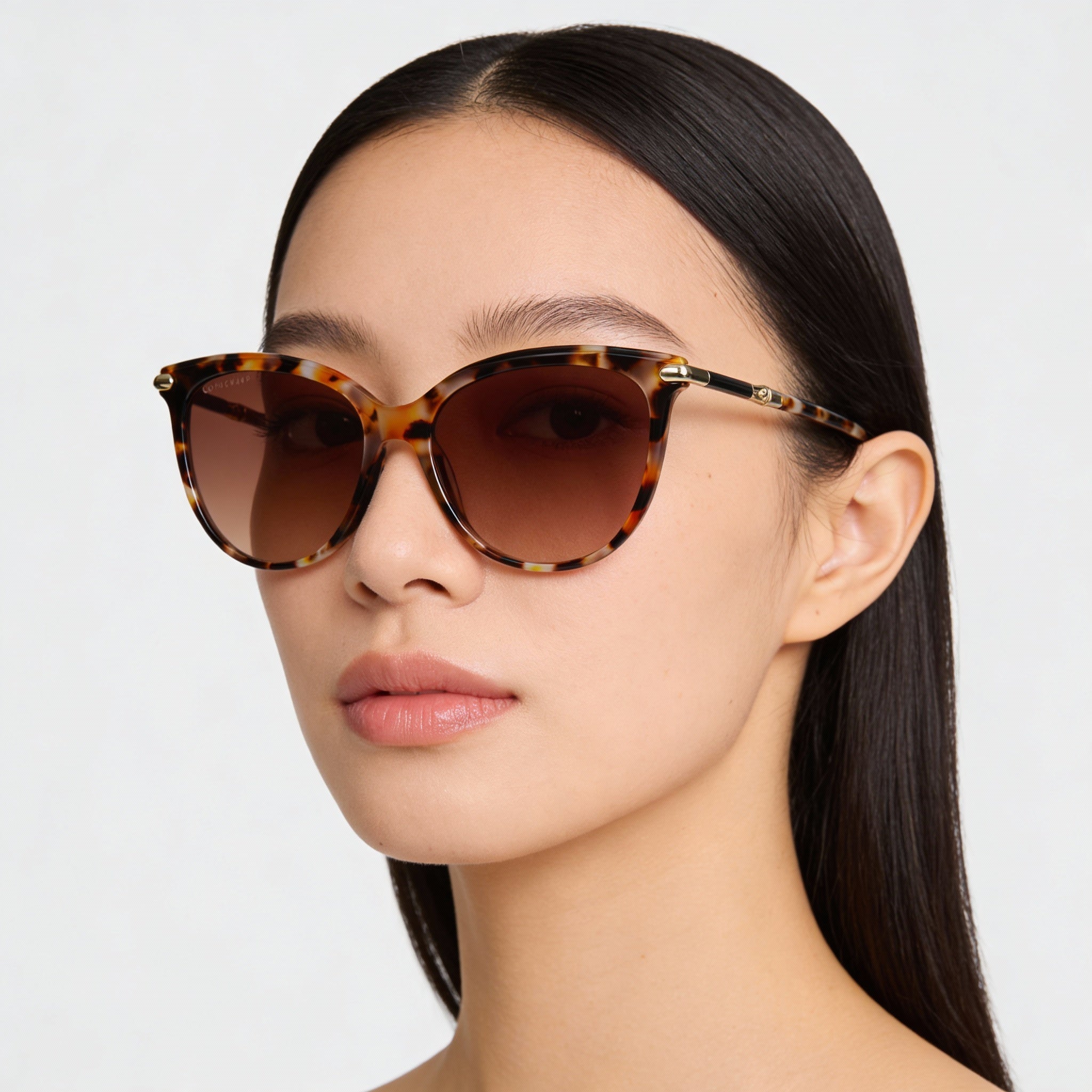 Longchamp Casual Women's Acetate Frame Sunglasses with Ochre Havana Frame and Lens Color, 54mm Lens Width, Photo 5