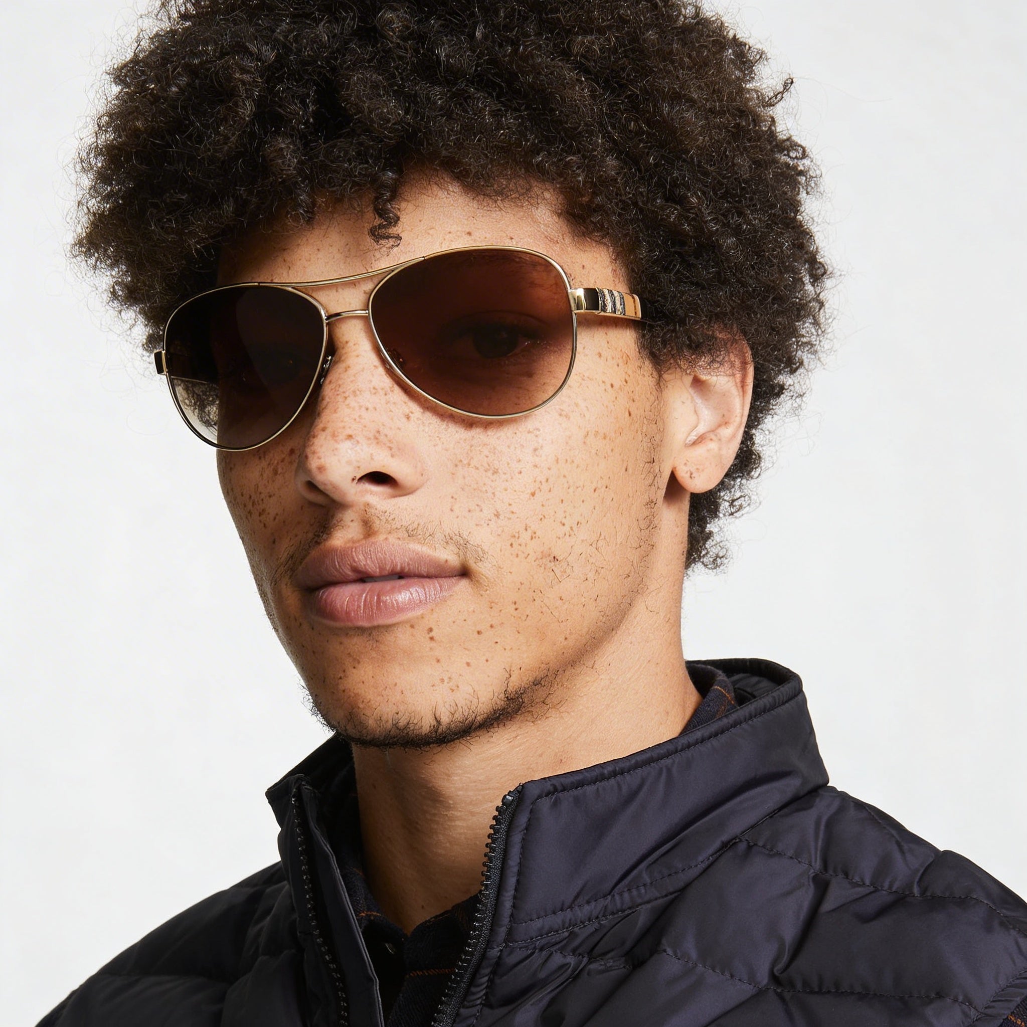 BURBERRY Gafas de sol casual unisex, montura de metal dorado claro, lentes degradadas marrones, protección UV 59-14-135, Photo 4