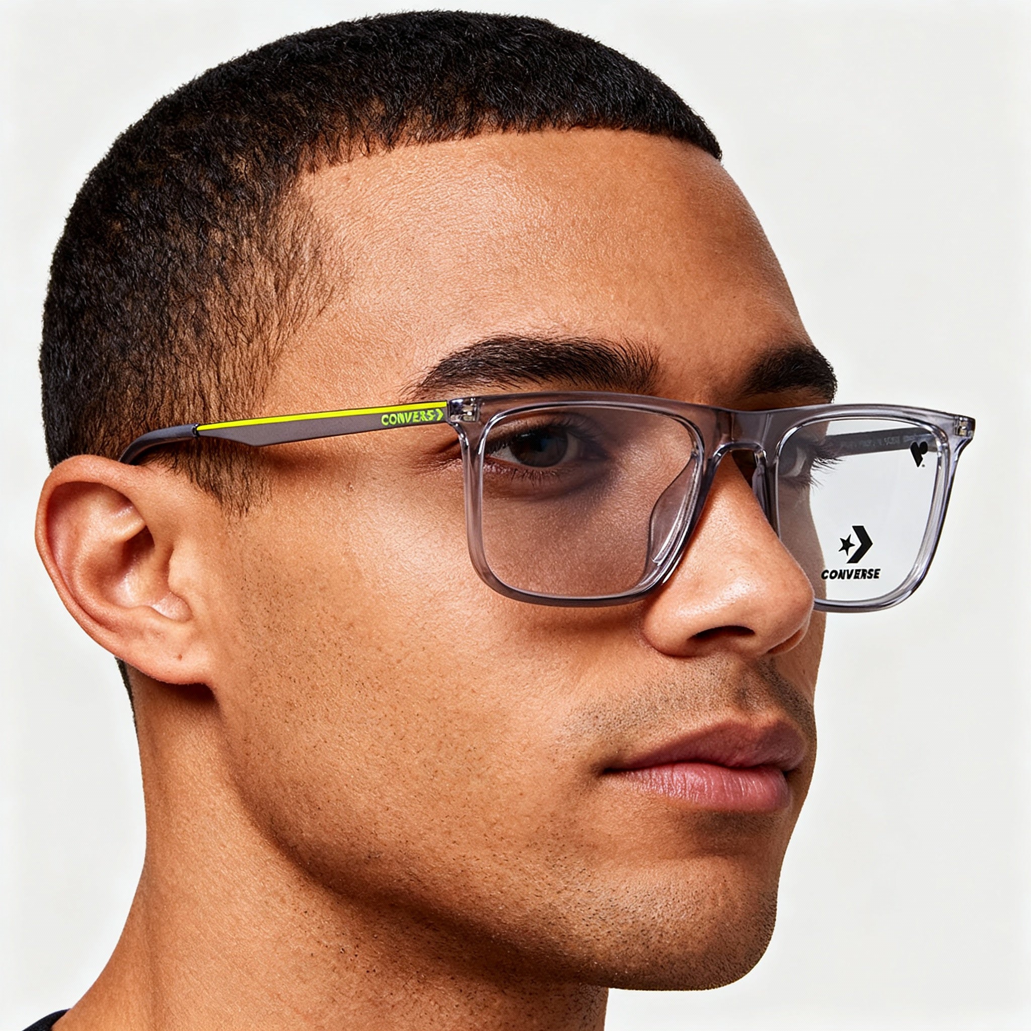 Converse CV8006 Casual Men's Sunglasses, Plastic Frame, Polycarbonate Lens, Crystal Ash Stone, 56-19-145, Photo 5