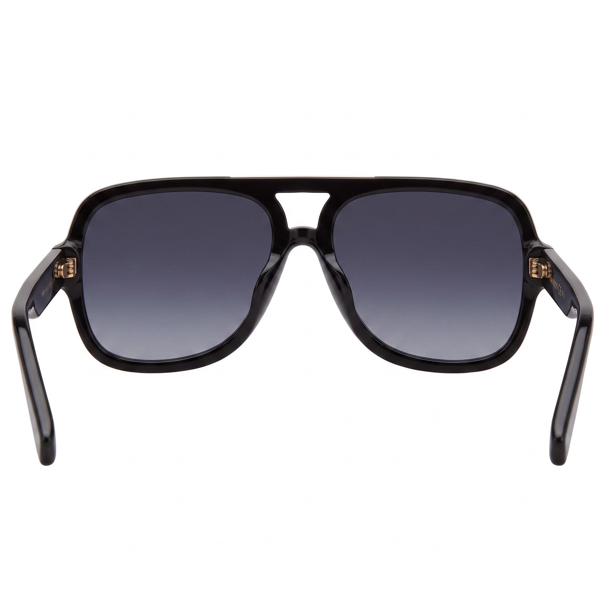 Gafas de sol unisex contemporáneas Marc Jacobs de acetato negro con protección UV, lentes oscuras degradadas de 58 mm, Photo 4