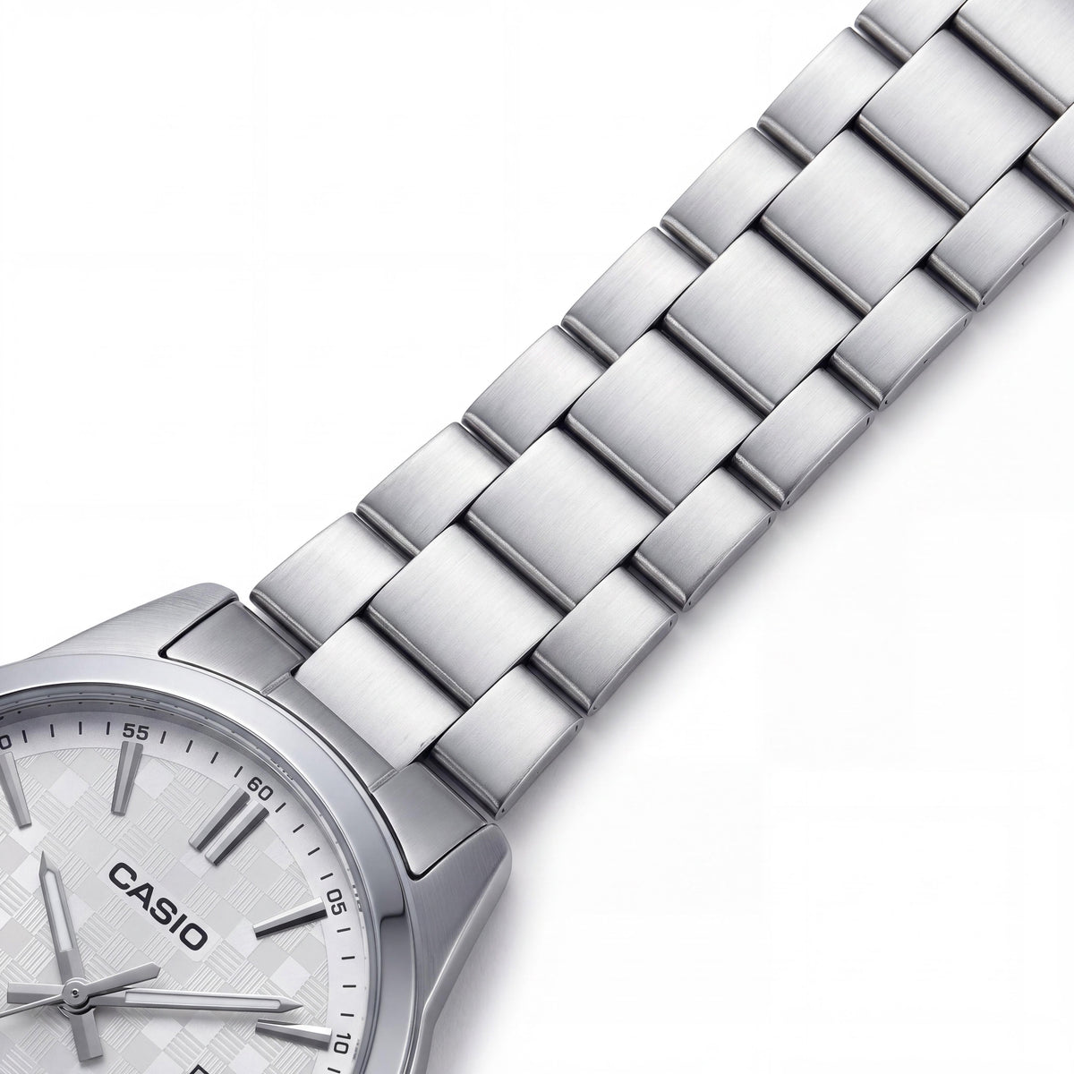 Casio MTP-VD02B-1EUDF Unisex Stainless Steel Glow In The Dark Quartz Watch 41mm Silver White Splash Resistant, Photo 3