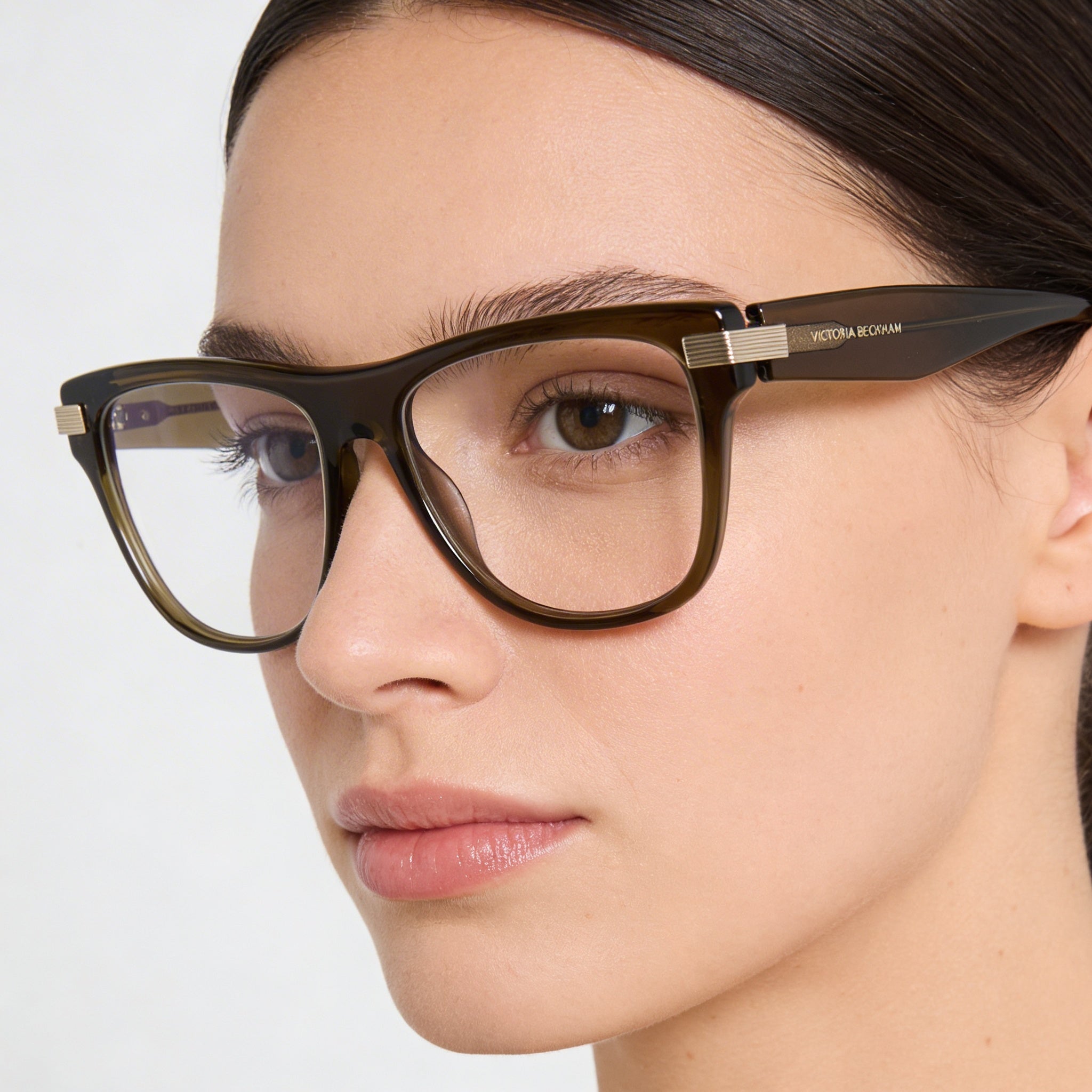 Monturas de gafas Victoria Beckham VB2676 para mujer, color caqui, transparentes, con lentes graduadas, 53 mm, Photo 5