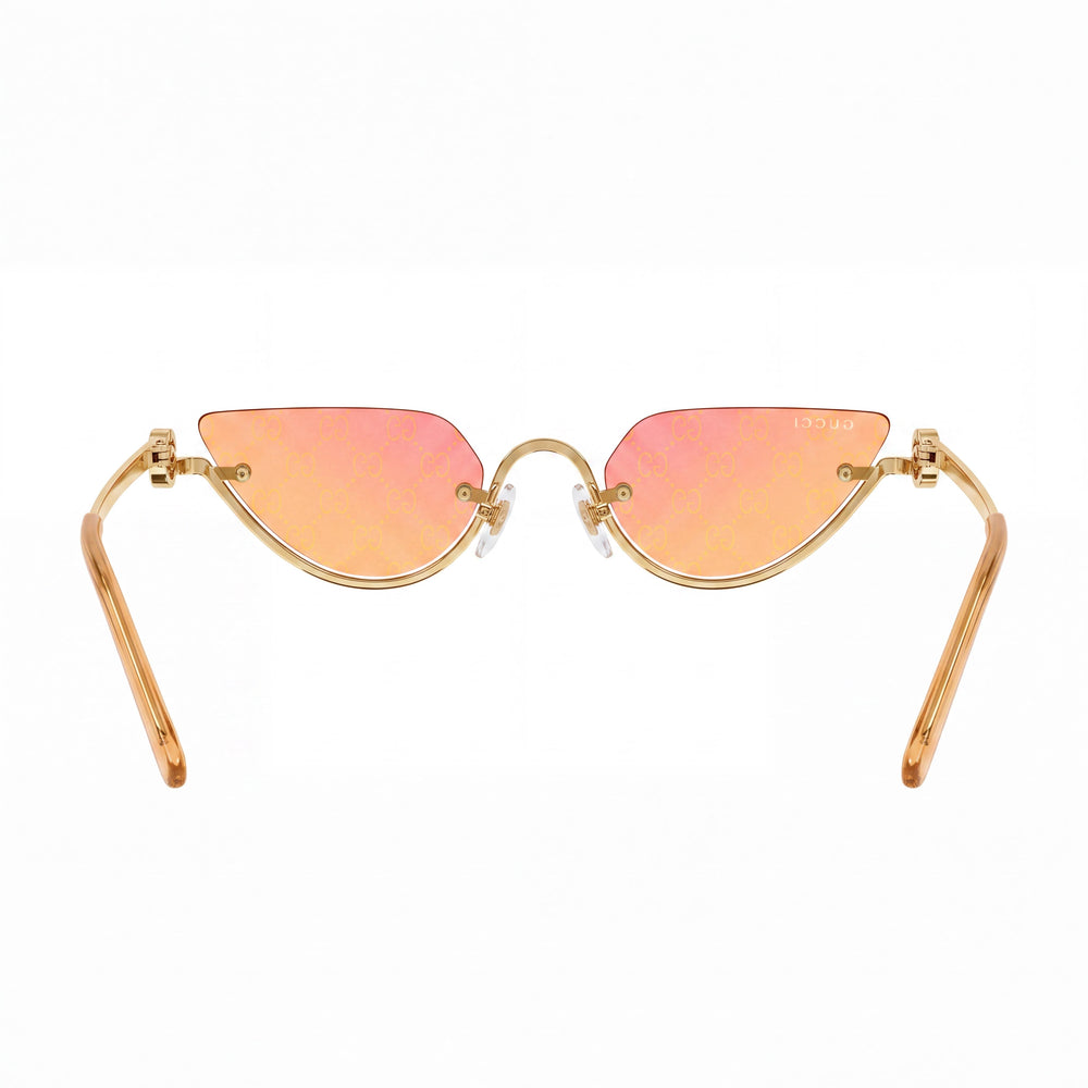Gucci Women's Casual Collection Dorado Acetate Frame Sunglasses with Amarillo Acetate Lenses, Size 53-21-135mm