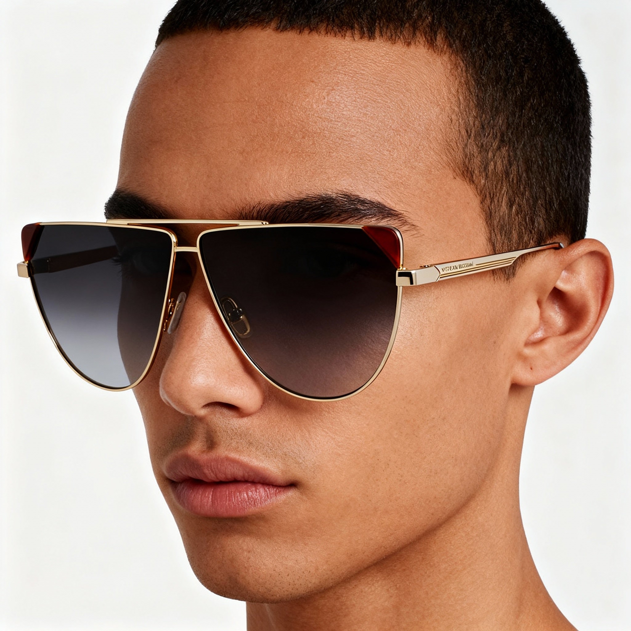 Victoria Beckham VB239S Unisex Metal Non-Polarized Sunglasses, Blonde Havana, 63mm Lens, Photo 4