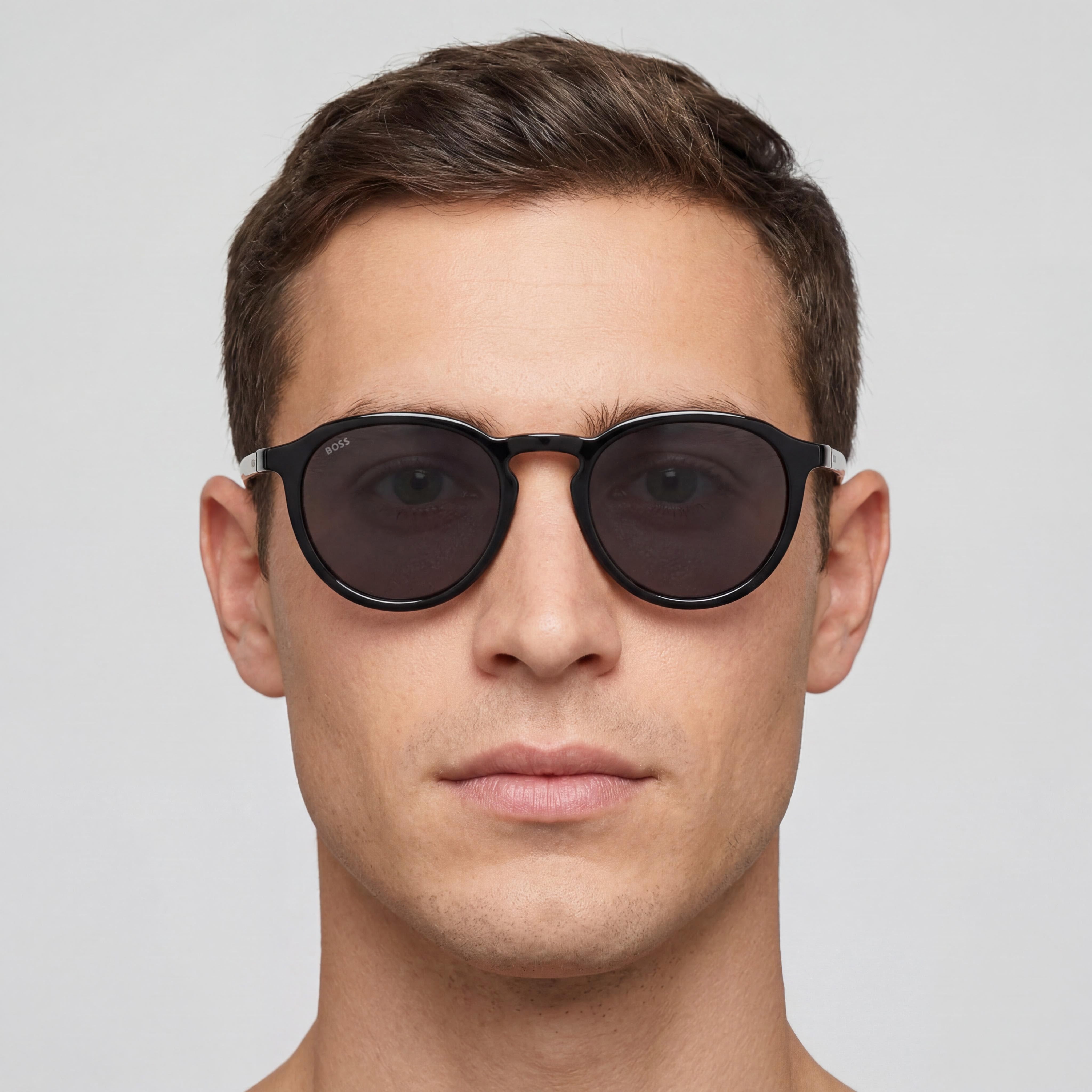 Gafas de sol HUGO BOSS funcionales y cómodas para hombre, de poliamida inyectada negra, con lentes transparentes no polarizadas 100% UV de 51-21-145 mm, Photo 5