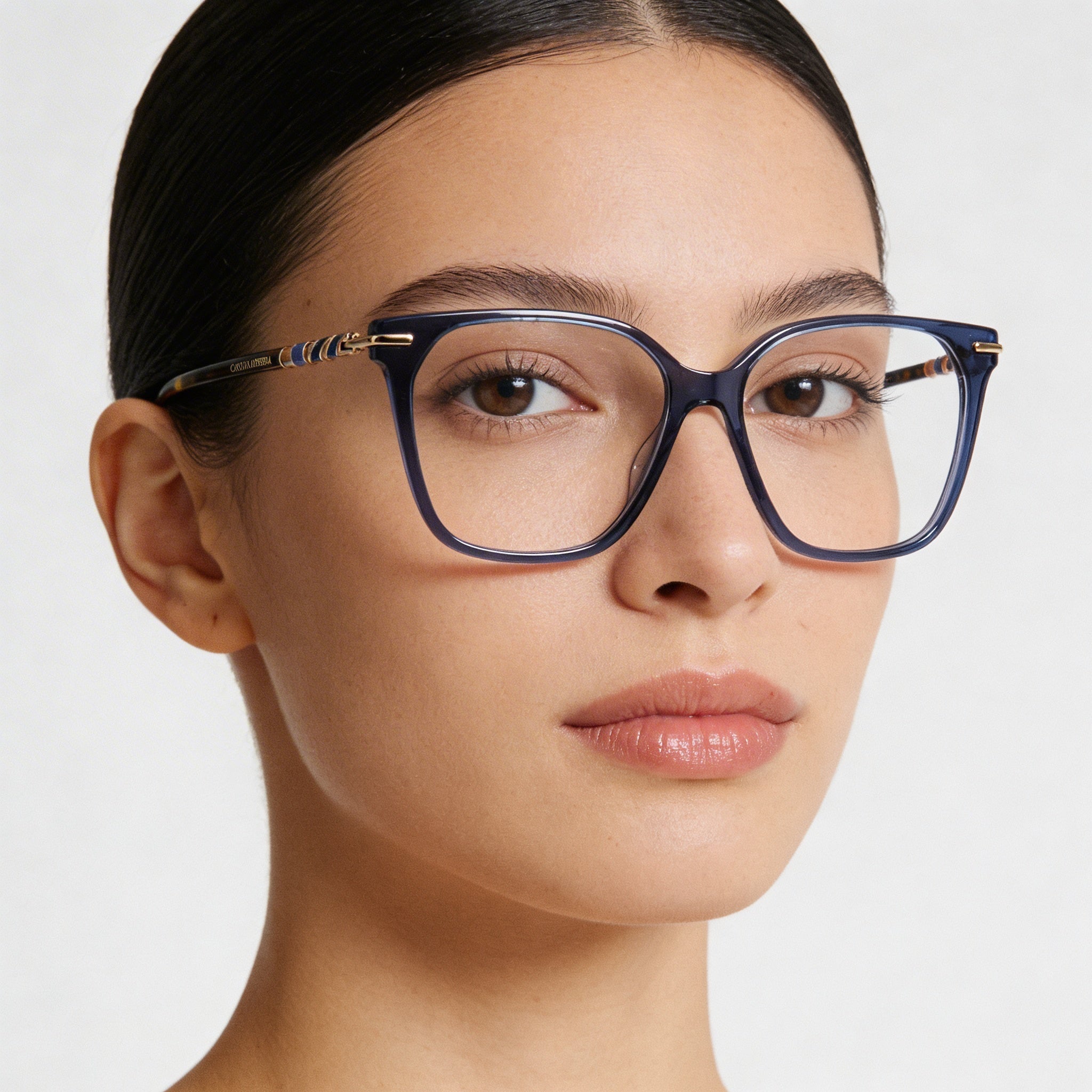 Gafas de sol Carolina Herrera para mujer, modernas, de acetato, lentes azules Havana, 54mm, protección UV, sin polarizar, Photo 3