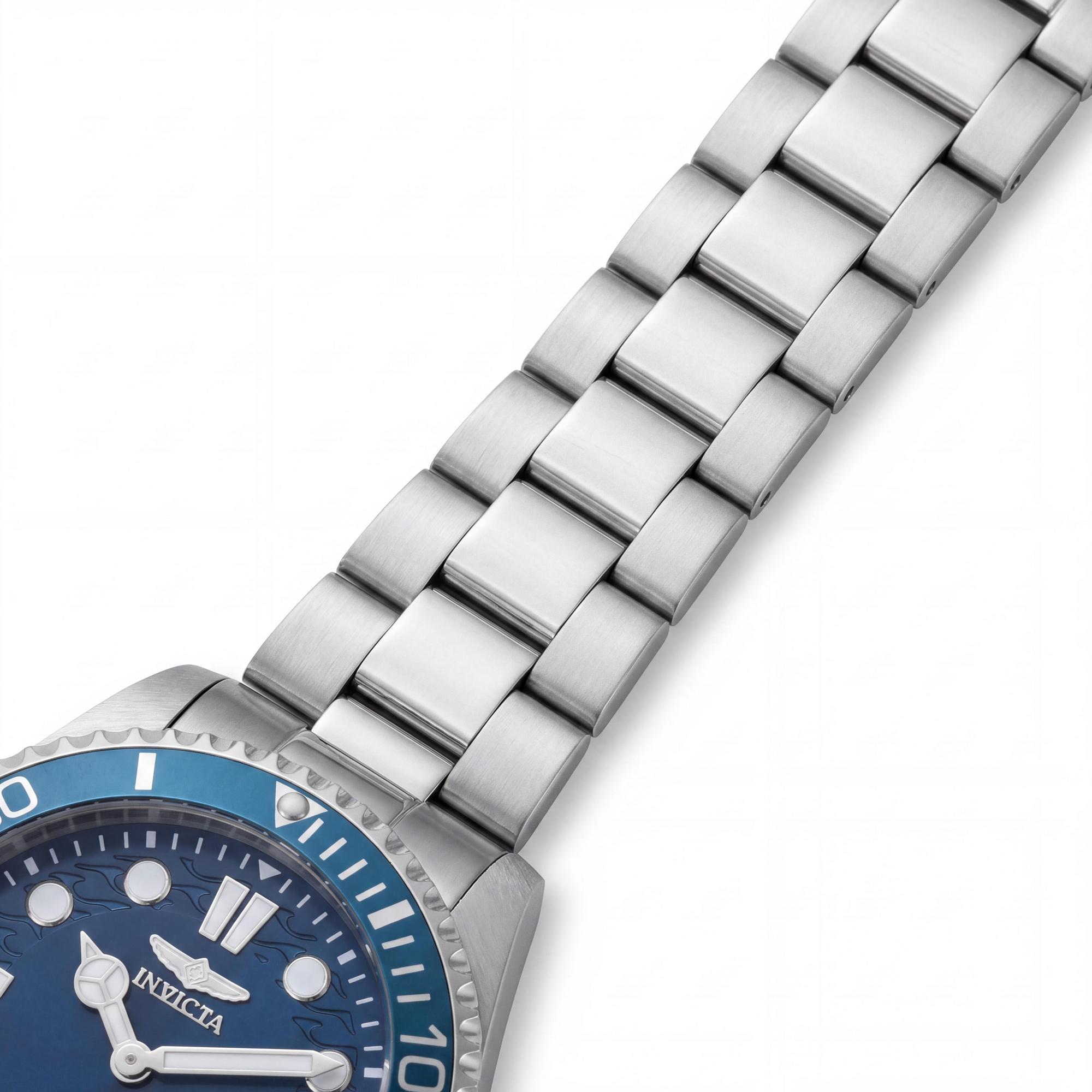 Reloj de cuarzo Invicta Pro Diver 49694 para hombre con caja de acero inoxidable plateada, brazalete y esfera azul, 43 mm, Photo 2