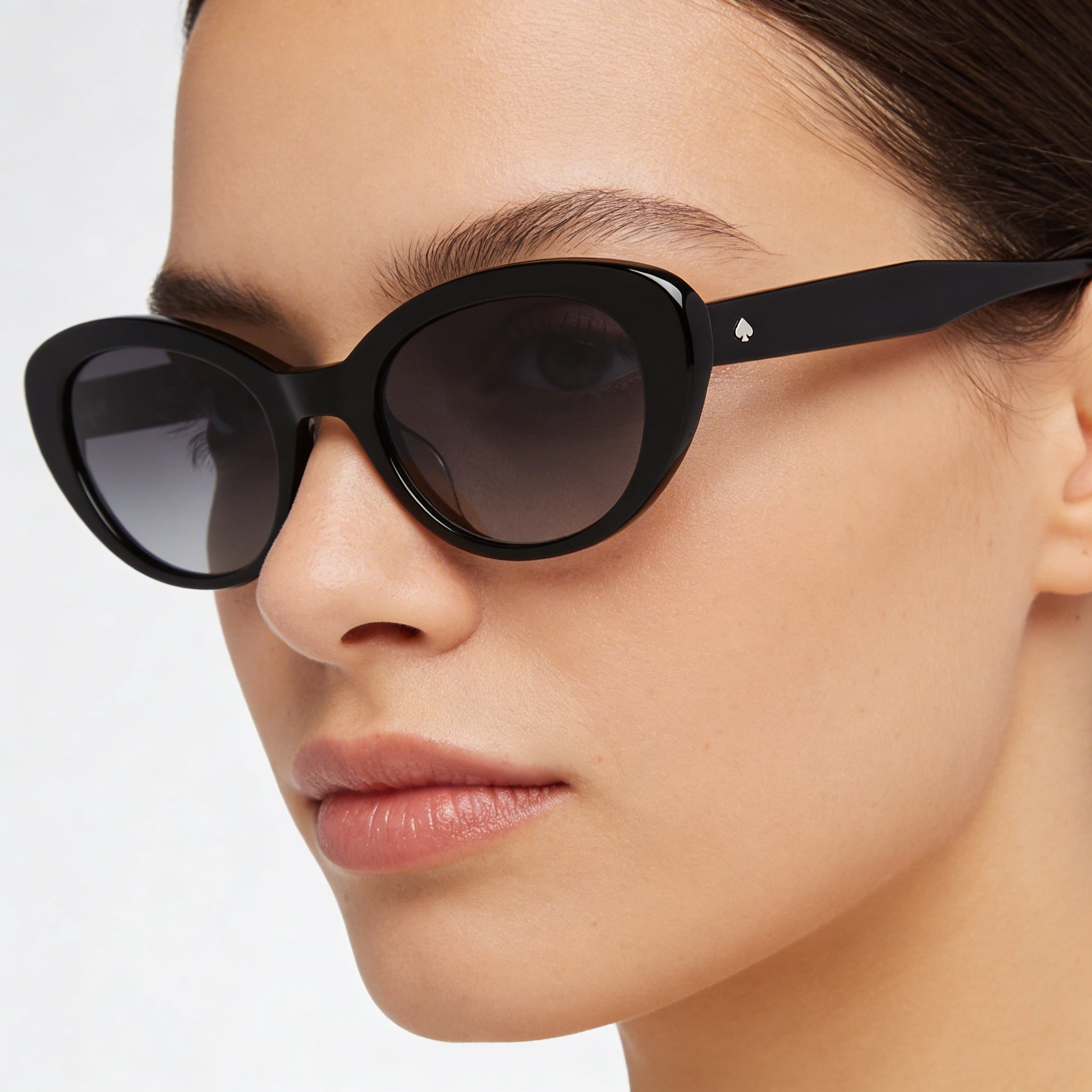Kate Spade New York Crystal/S Women's Black ECO ACETATE Cat Eye UV Protected Dark Grey Shaded Sunglasses 51mm, Photo 3