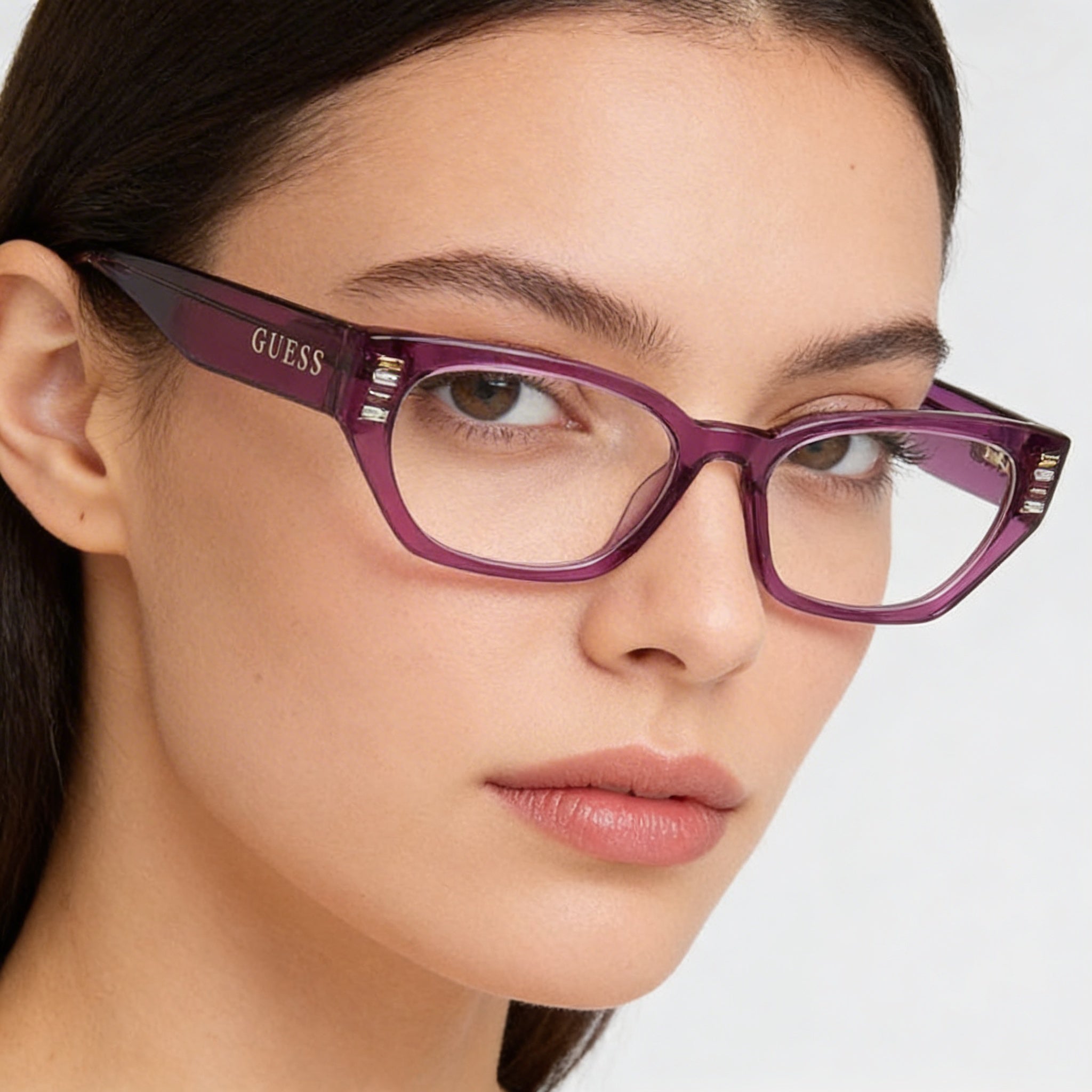 Guess GU2967 Violet Square Eyeglasses for Women, Plastic 51mm, Photo 4