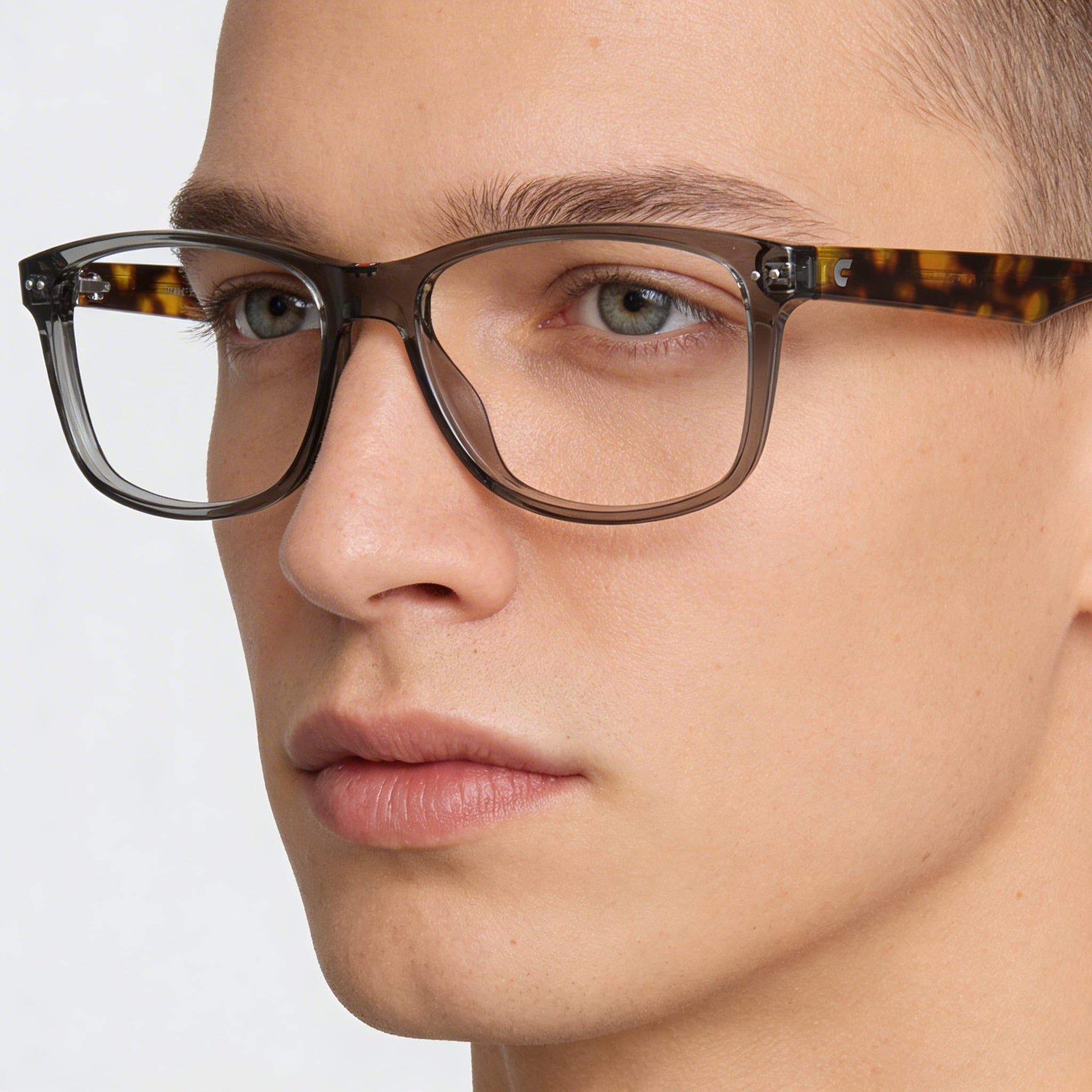 Carrera 2018t Unisex Rectangular Grey Plastic Frame with Grey Demo Plastic Lenses 51-16-135, Photo 3