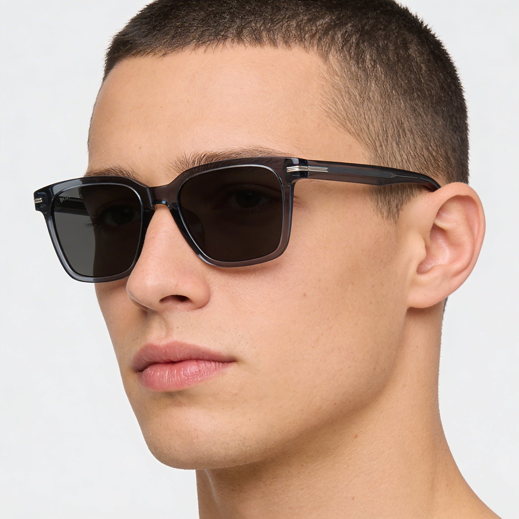 Gafas de sol Hugo Boss Modern para hombre con montura de acetato azul y lentes de policarbonato con protección UV de 54 mm, Photo 5