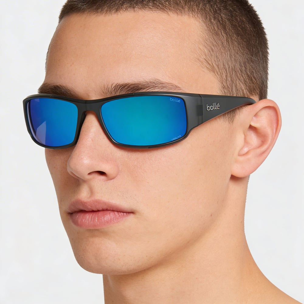 bollé Classic Unisex Black Crystal Matte Nylon Volt+ Offshore Polarized UV Protected Sunglasses 63mm