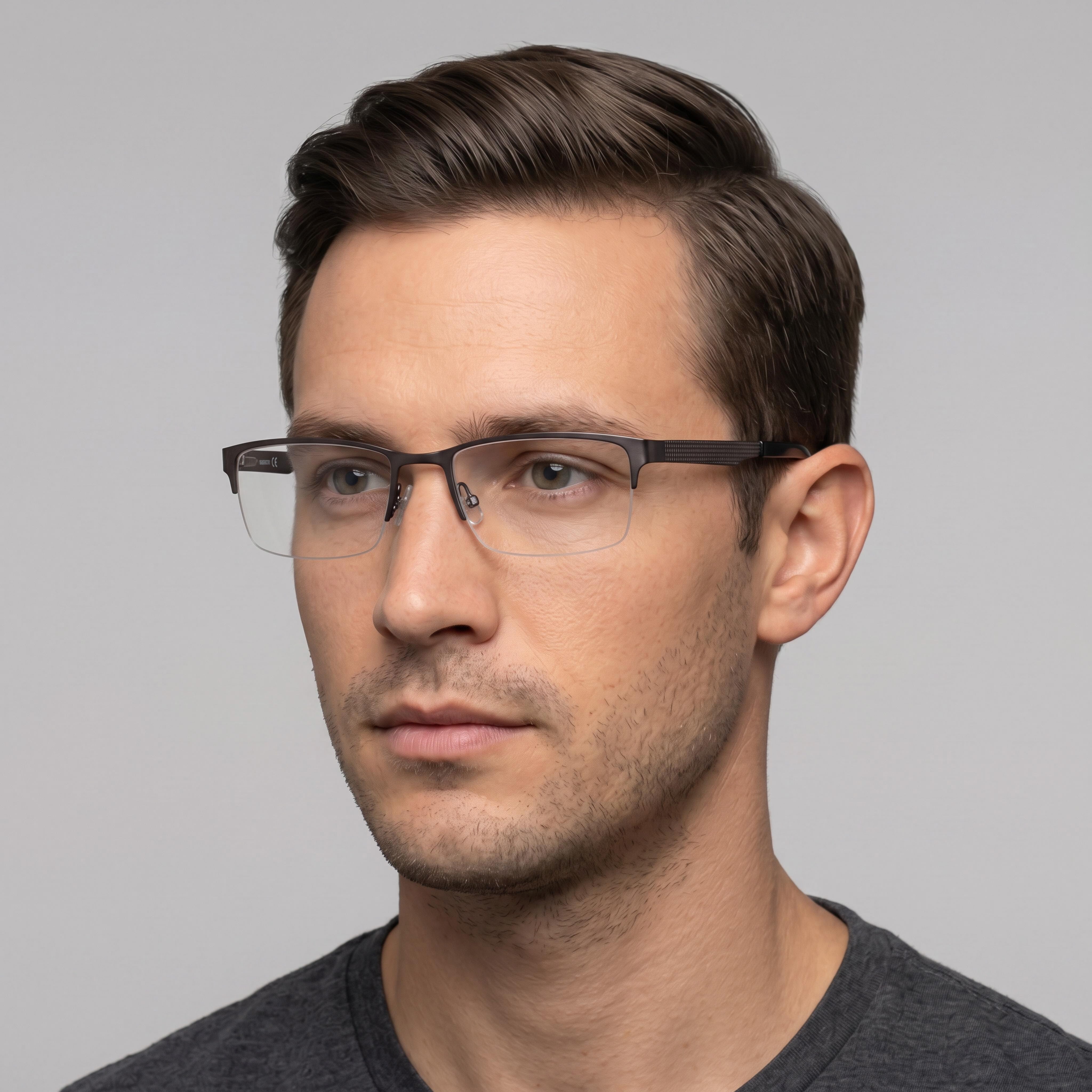 Gafas de Metal para Hombre Adensco Ad 115 con Montura Rutenio Oscuro Semi Mate 51-18-140, Photo 3