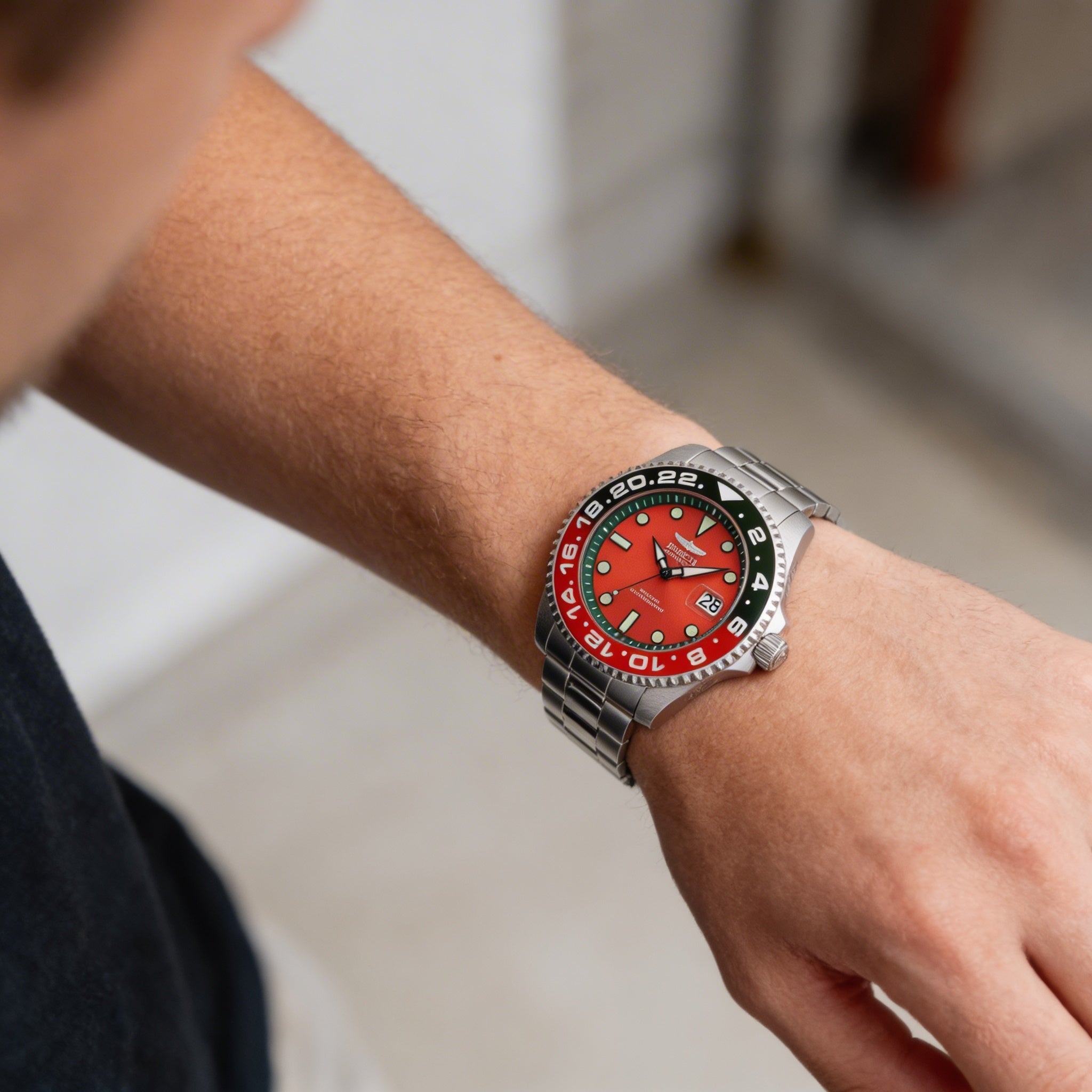 Invicta Grand Diver - Miami Edition 49118 Men's Stainless Steel Automatic Orange Dial Dive Watch 47mm, Photo 3