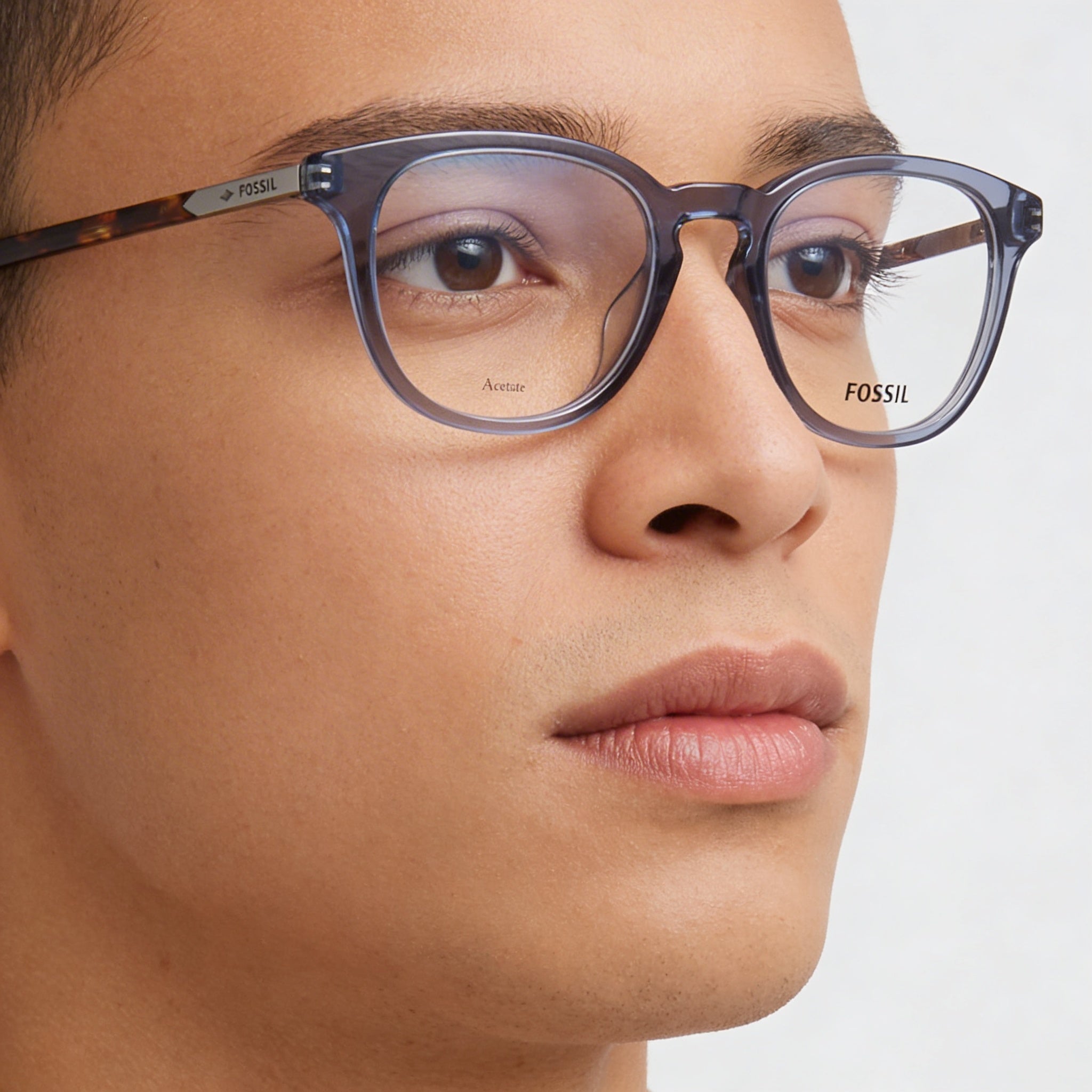 Fossil Modern Unisex Blue Acetate 50mm Sunglasses, Photo 3