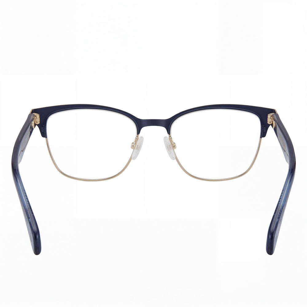 Monturas ópticas de acero inoxidable azul para mujer Rag & Bone Rnb3022, graduadas, 53-17-140