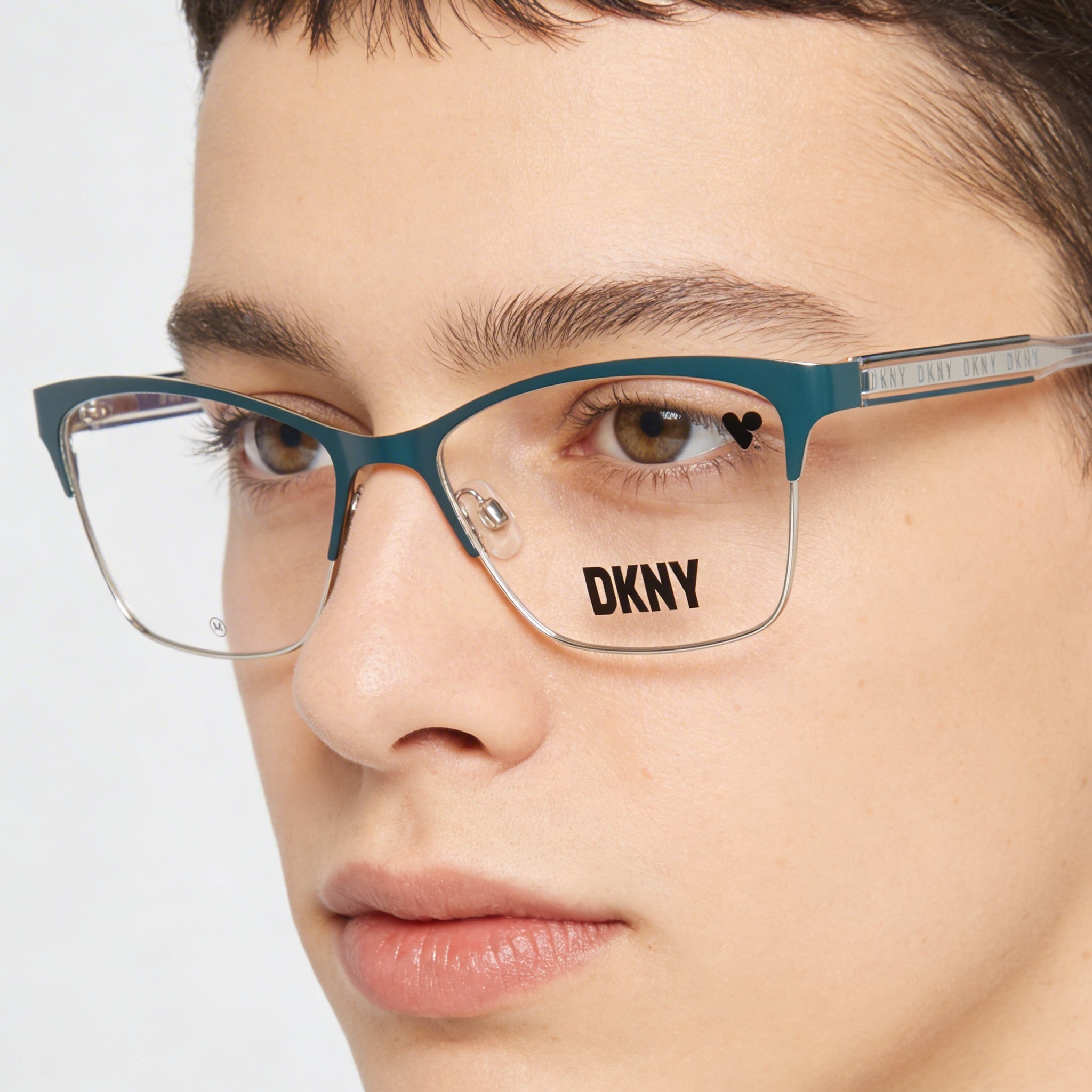 Gafas de sol unisex DKNY Dk3008 con montura de metal verde azulado/plateado y lentes de policarbonato verde azulado/plateado (53 mm), Photo 5