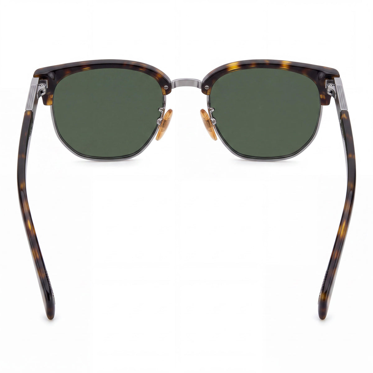 Beckham Classic Men's Havana Ruthenium Metal Non-Polarized Sunglasses, Green Lens 54, Photo 3