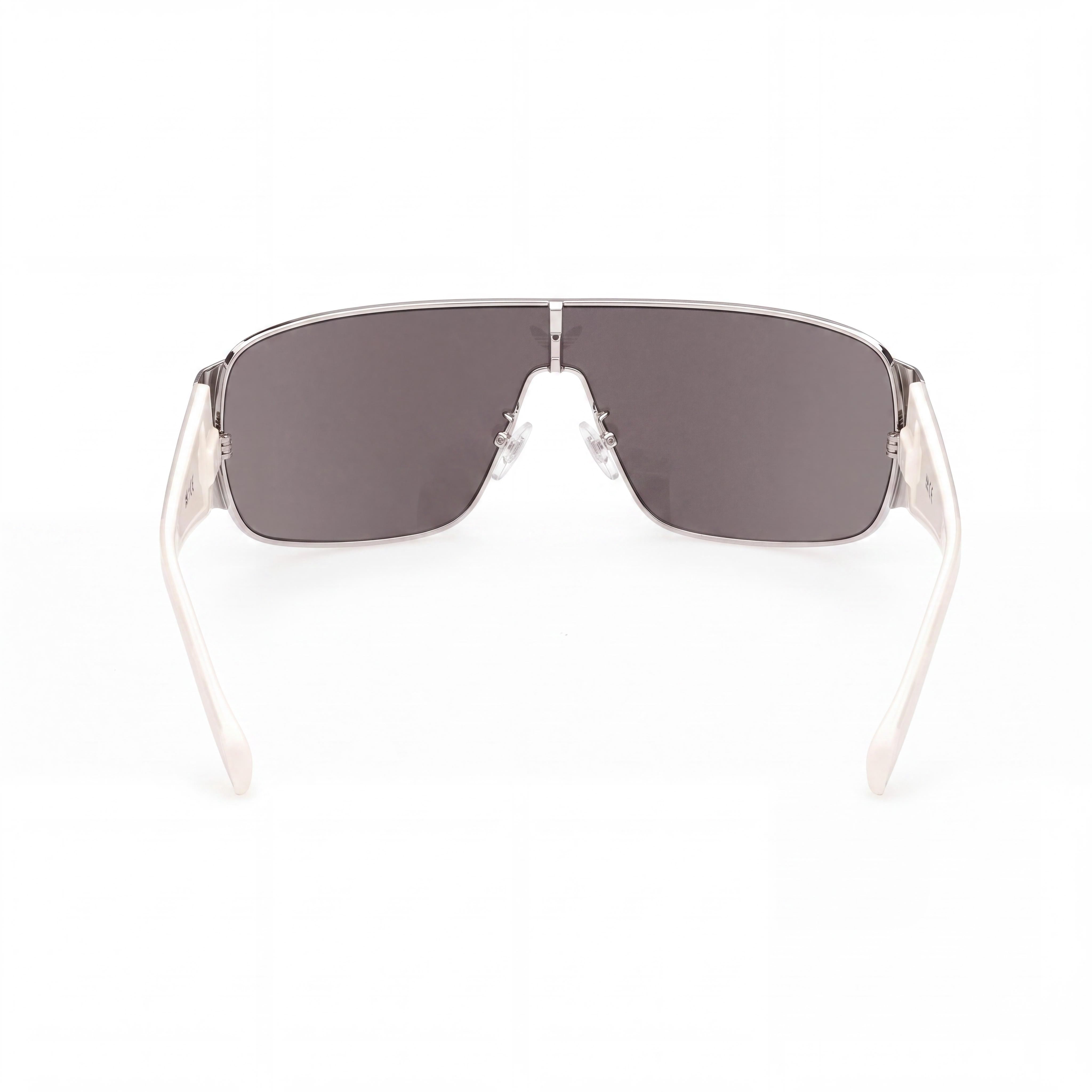 adidas Originals Gafas de sol modernas para hombre con montura metálica en Paladio Brillante y lentes Espejo Humo, Photo 4