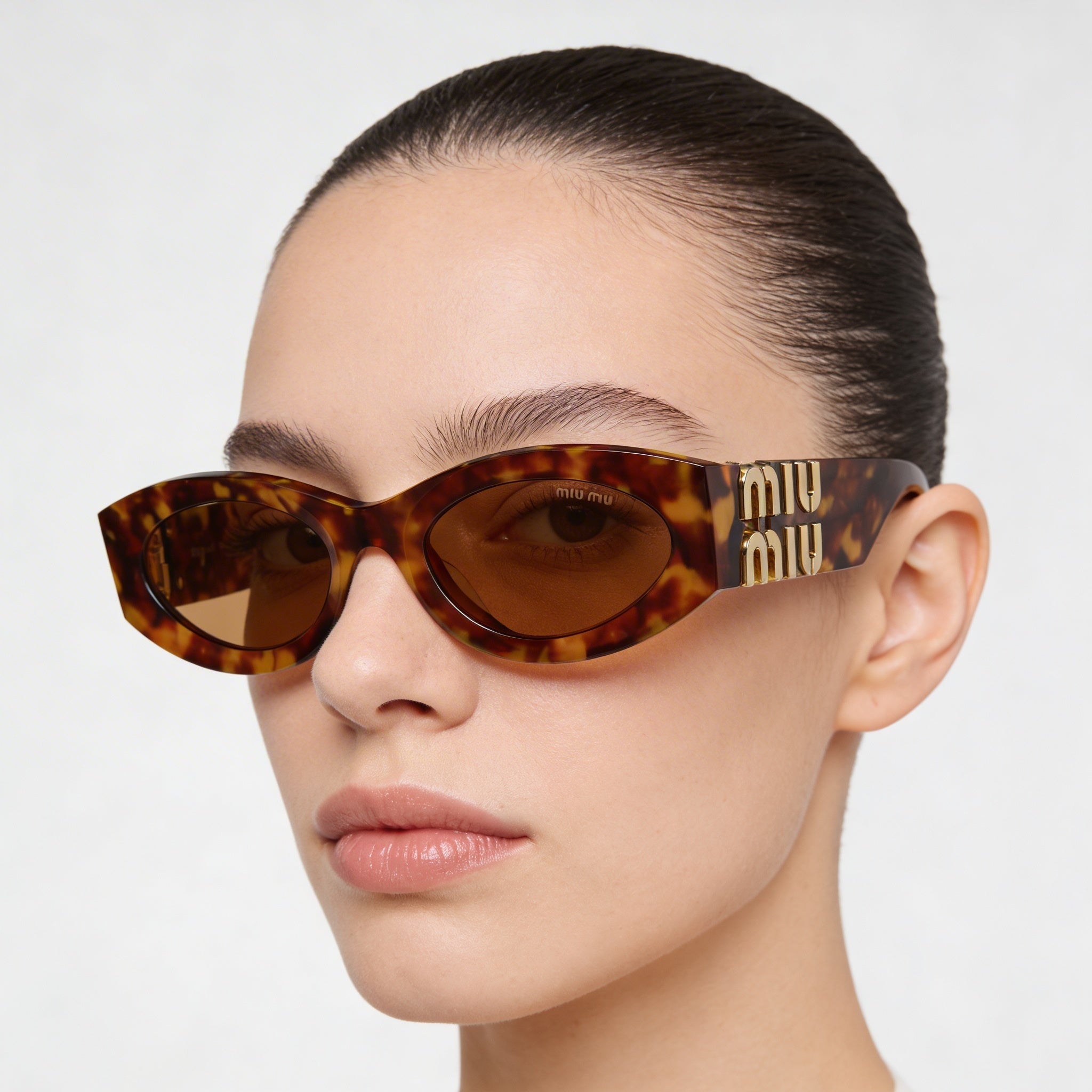 Miu Miu MU 11WS Women's Multicoloured Plastic Frame Brown Lens 100% UV Protection Sunglasses 54mm, Photo 4