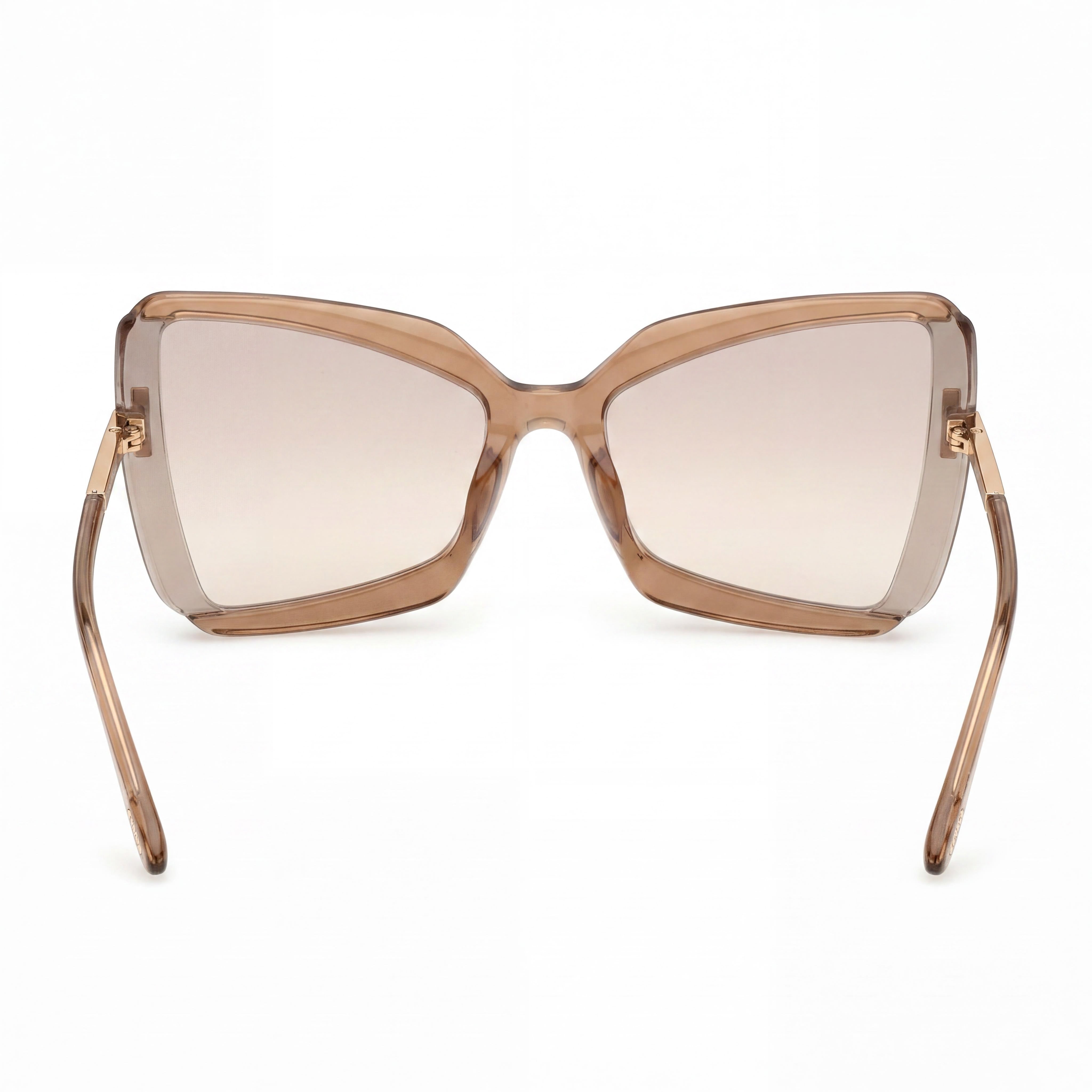 Tom Ford Butterfly Unisex Pantographed Plastic Transparent Beige Brown Mirror UV400 Sunglasses 63mm, Photo 3
