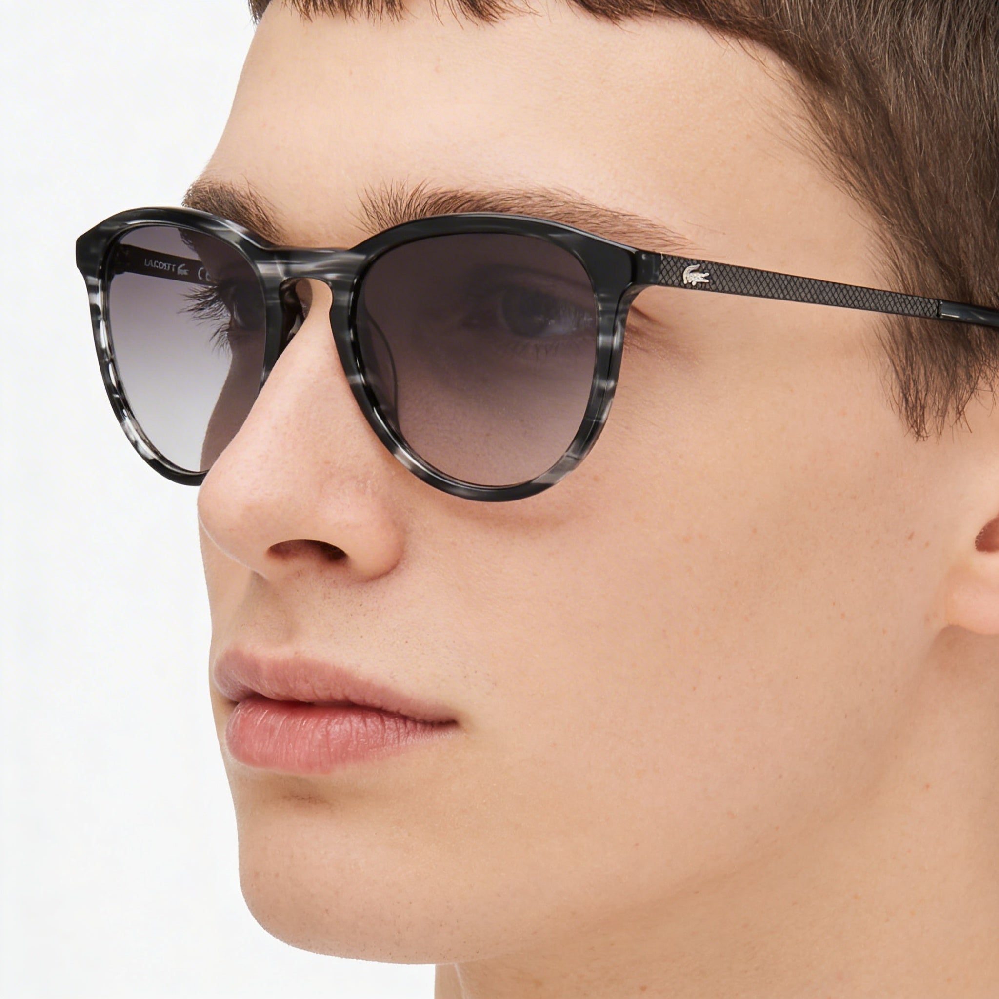 Lacoste L 708 S Unisex Gray Marble Plastic Frame 50mm UV Protection Non-Polarized Sunglasses, Photo 3