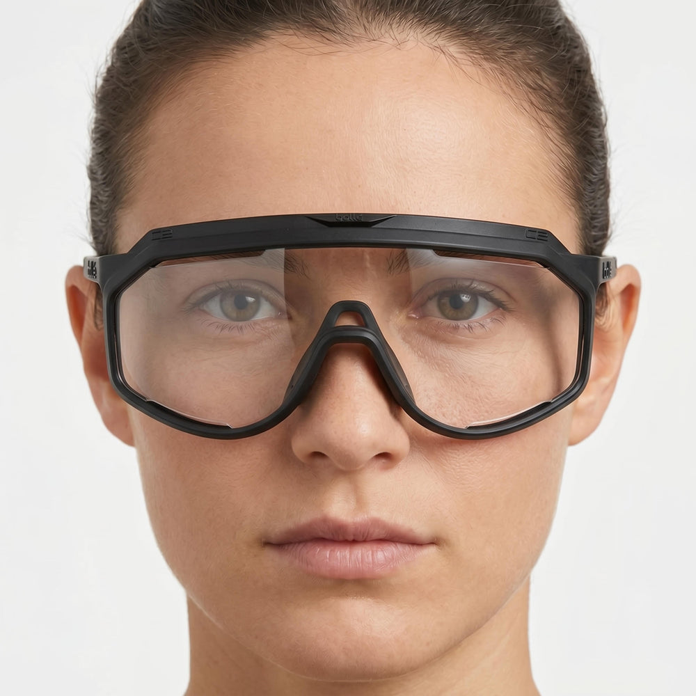 bollé The One Road Premium Unisex White Circles Thermoplastic Polyurethane Visor Phantom Clear Green Photochromic 143
