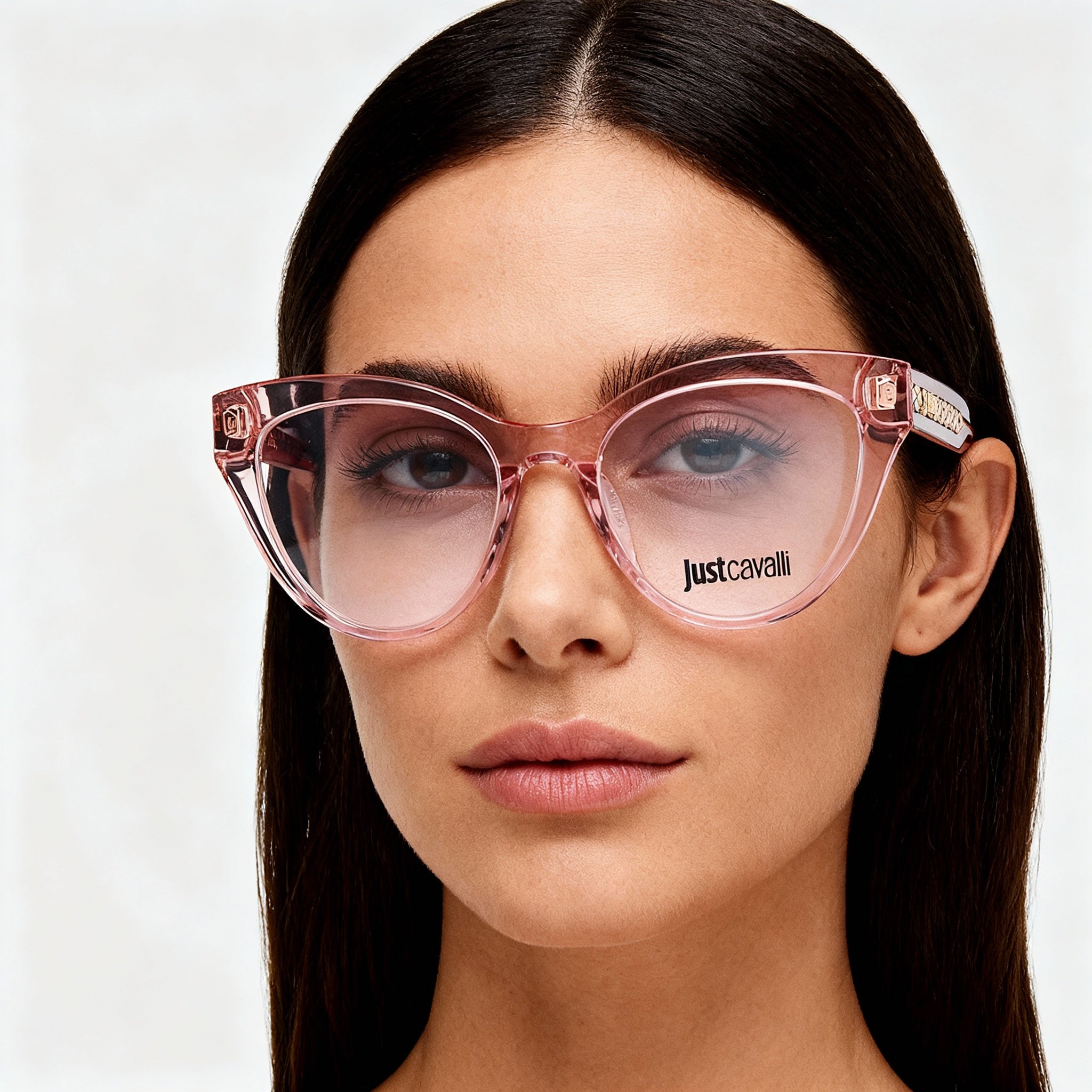 Just Cavalli Classic Women's Shiny Transparent Peach Polycarbonate Optical Frames 51mm, Photo 4