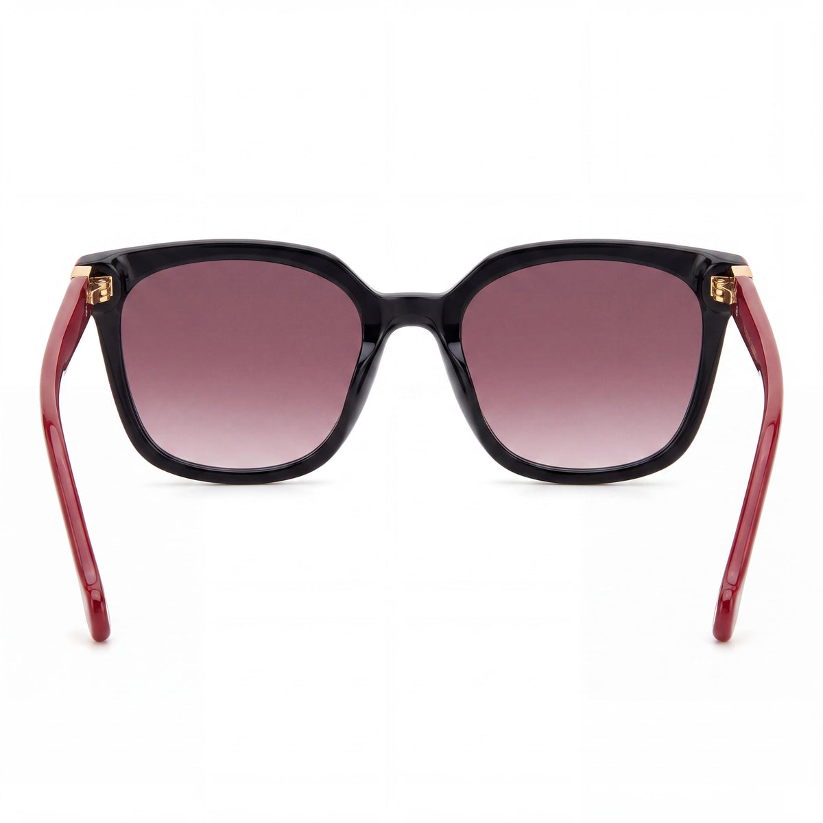 Gafas de sol Carolina Herrera para mujer, modernas, con montura de acetato negra y roja, lentes rosas de doble tono sin polarizar, 53 mm, Photo 3